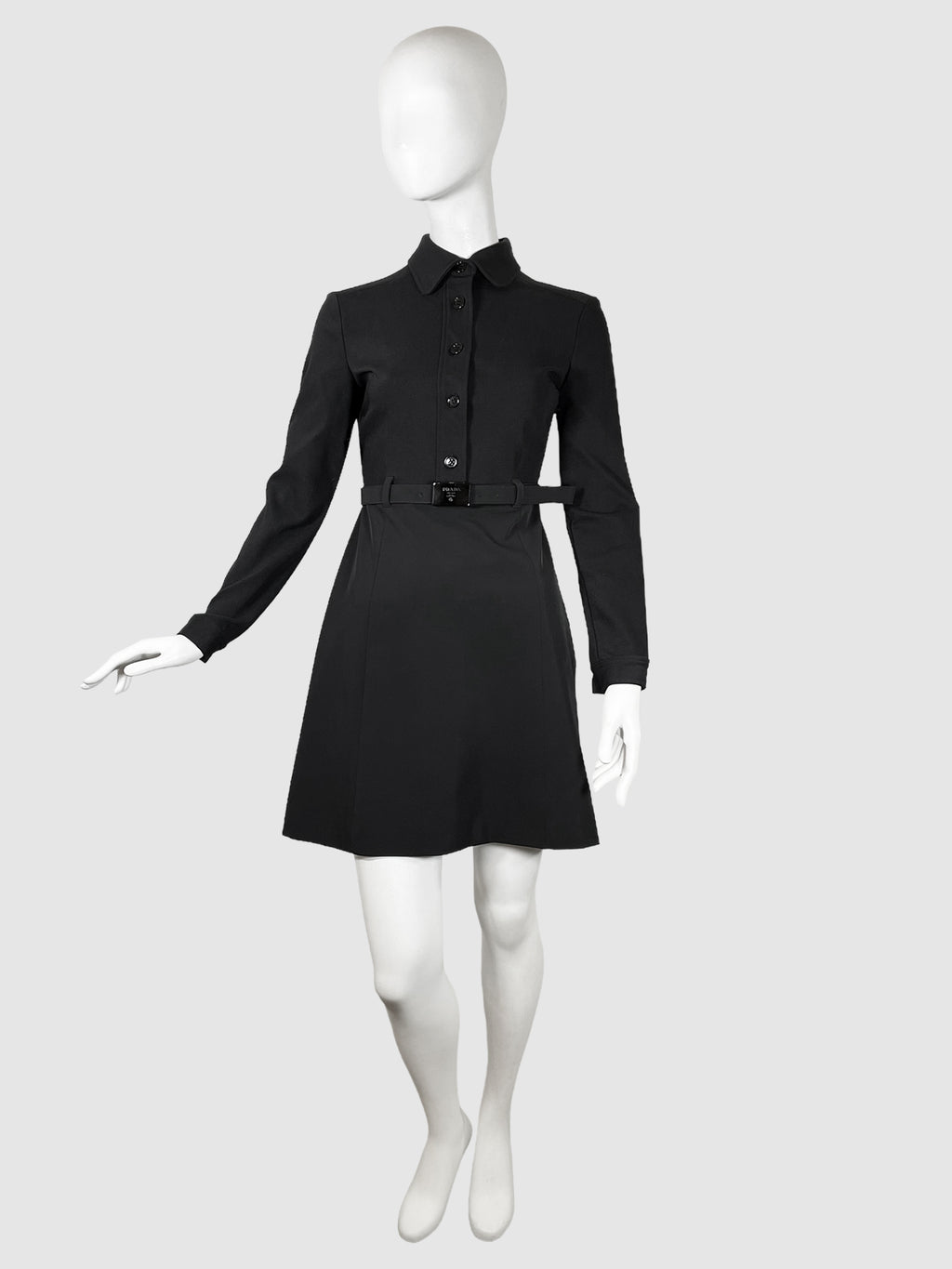 Prada Button-Up Dress with Belt - Size 40