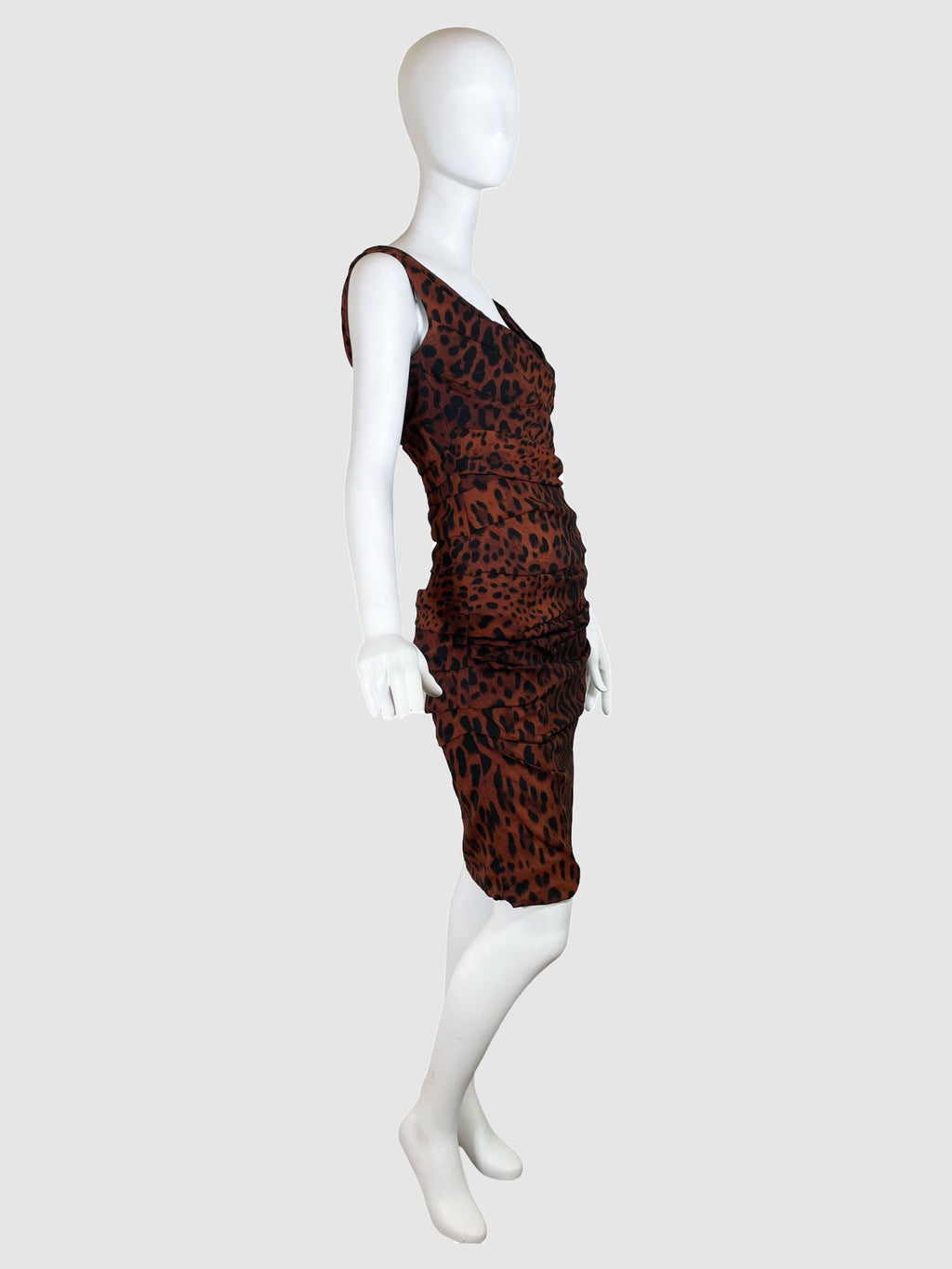 Leopard Print Bodycon Dress - Size 42