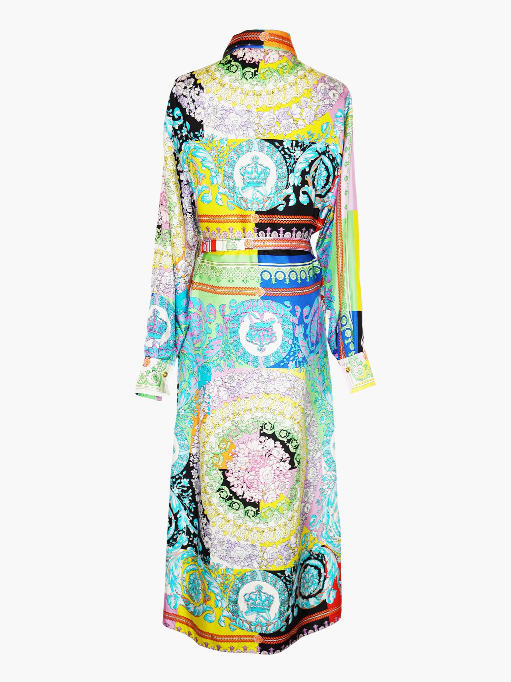 Multi-Print Belted Dress