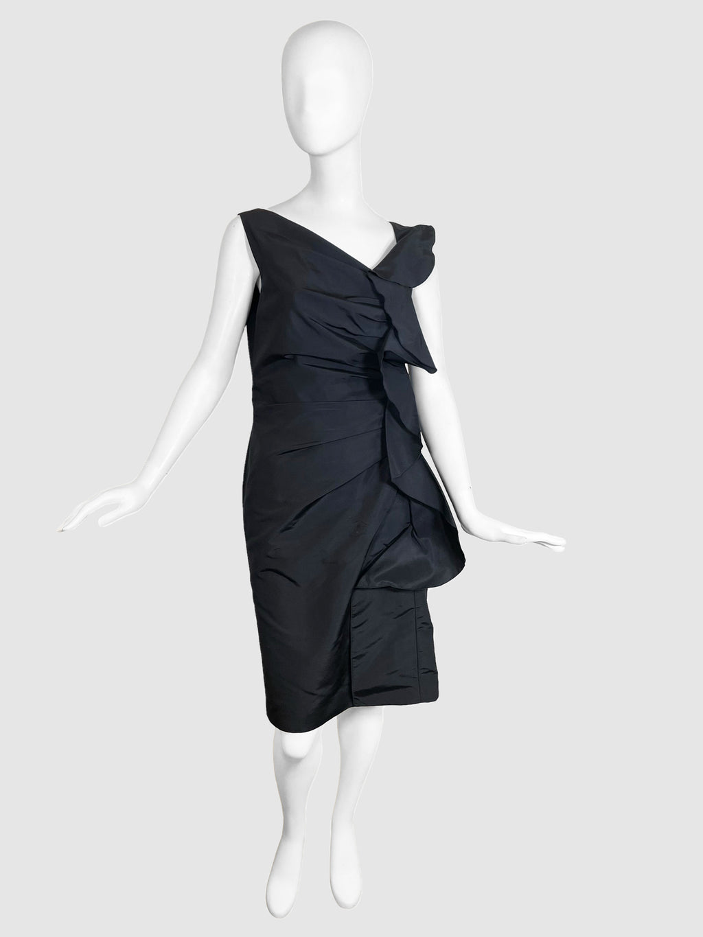 Silk Dress with Ruching - Size 8