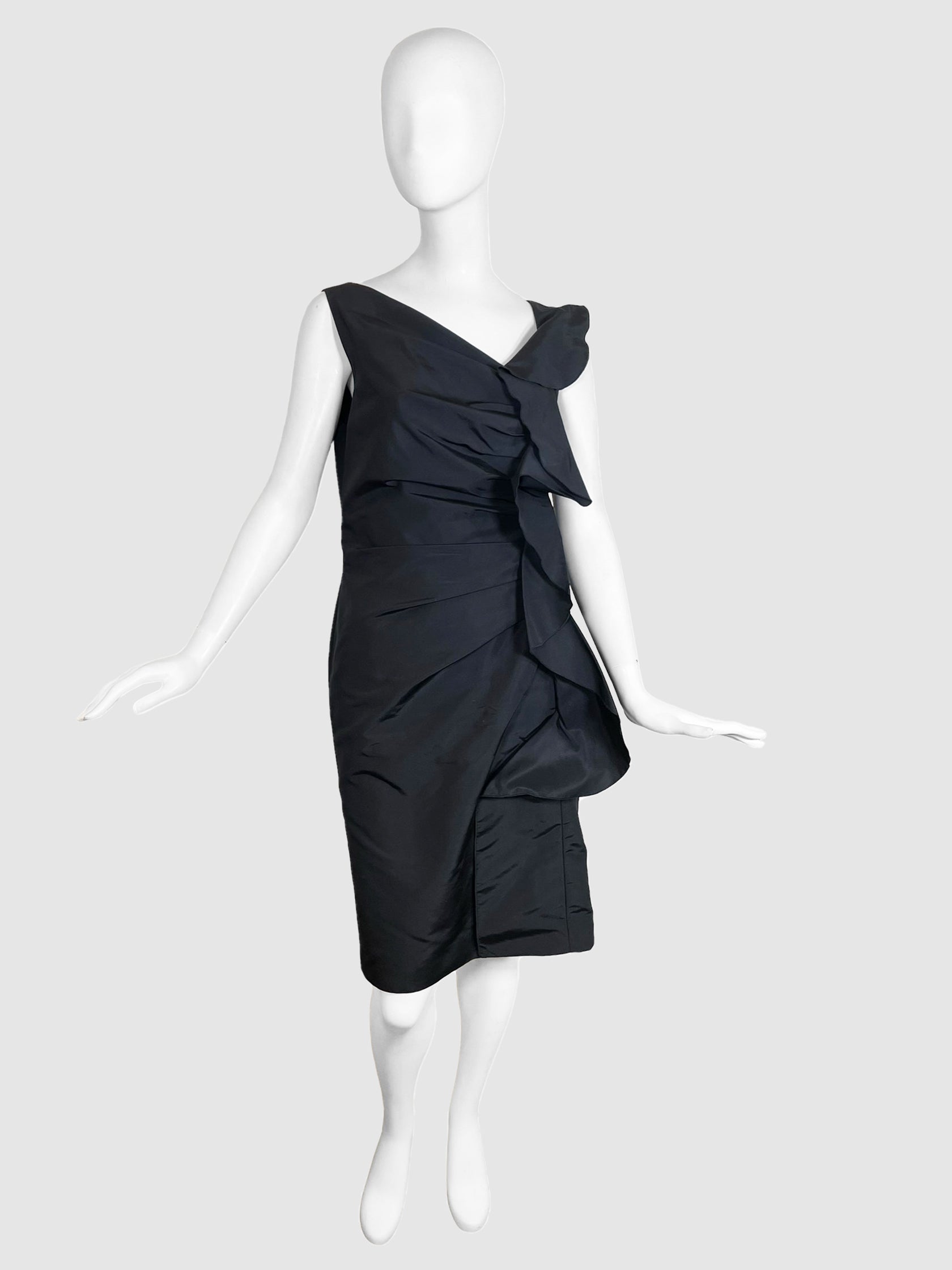 Silk Dress with Ruching - Size 8