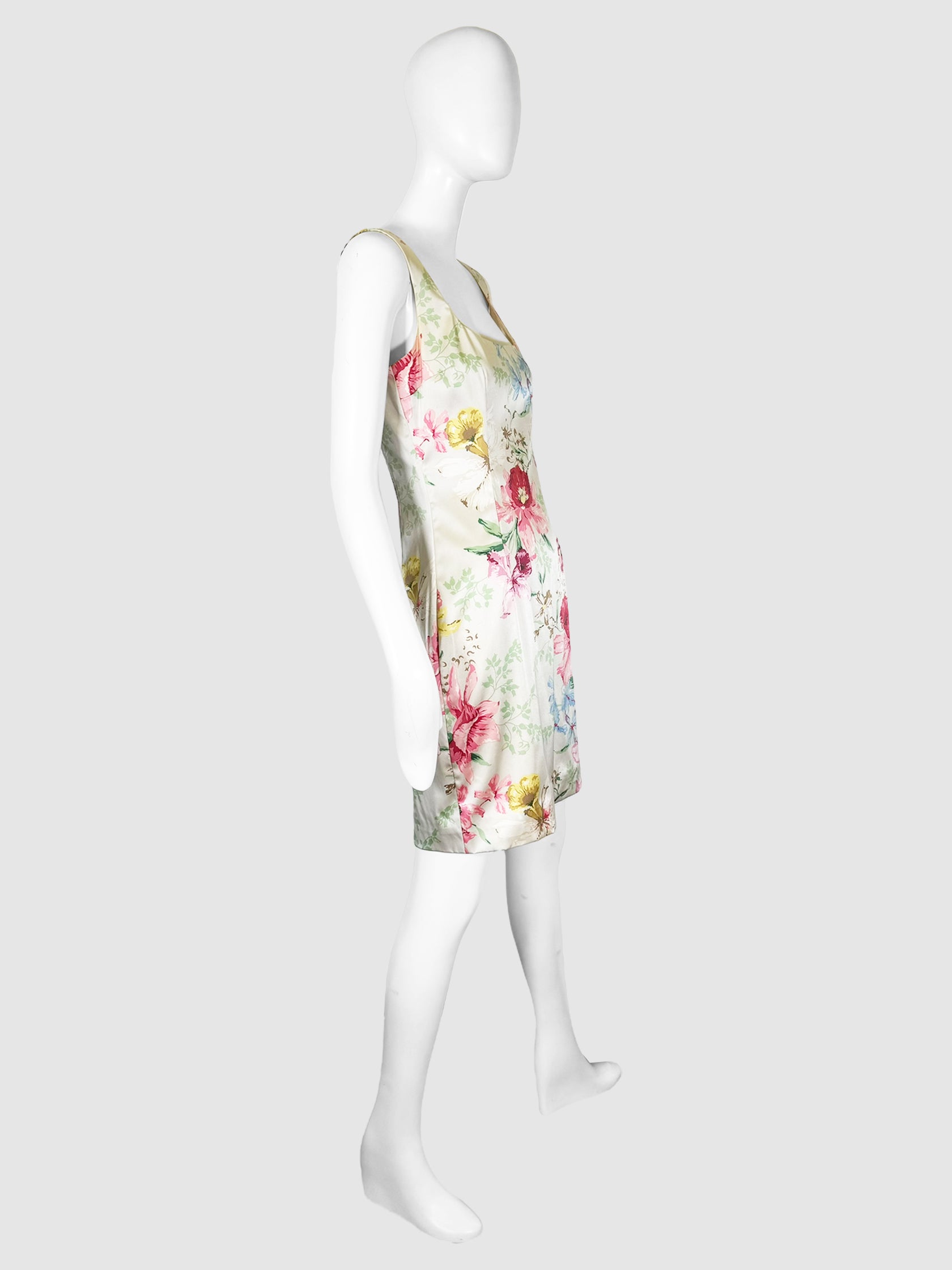 Floral Print Silk Dress - Size 44