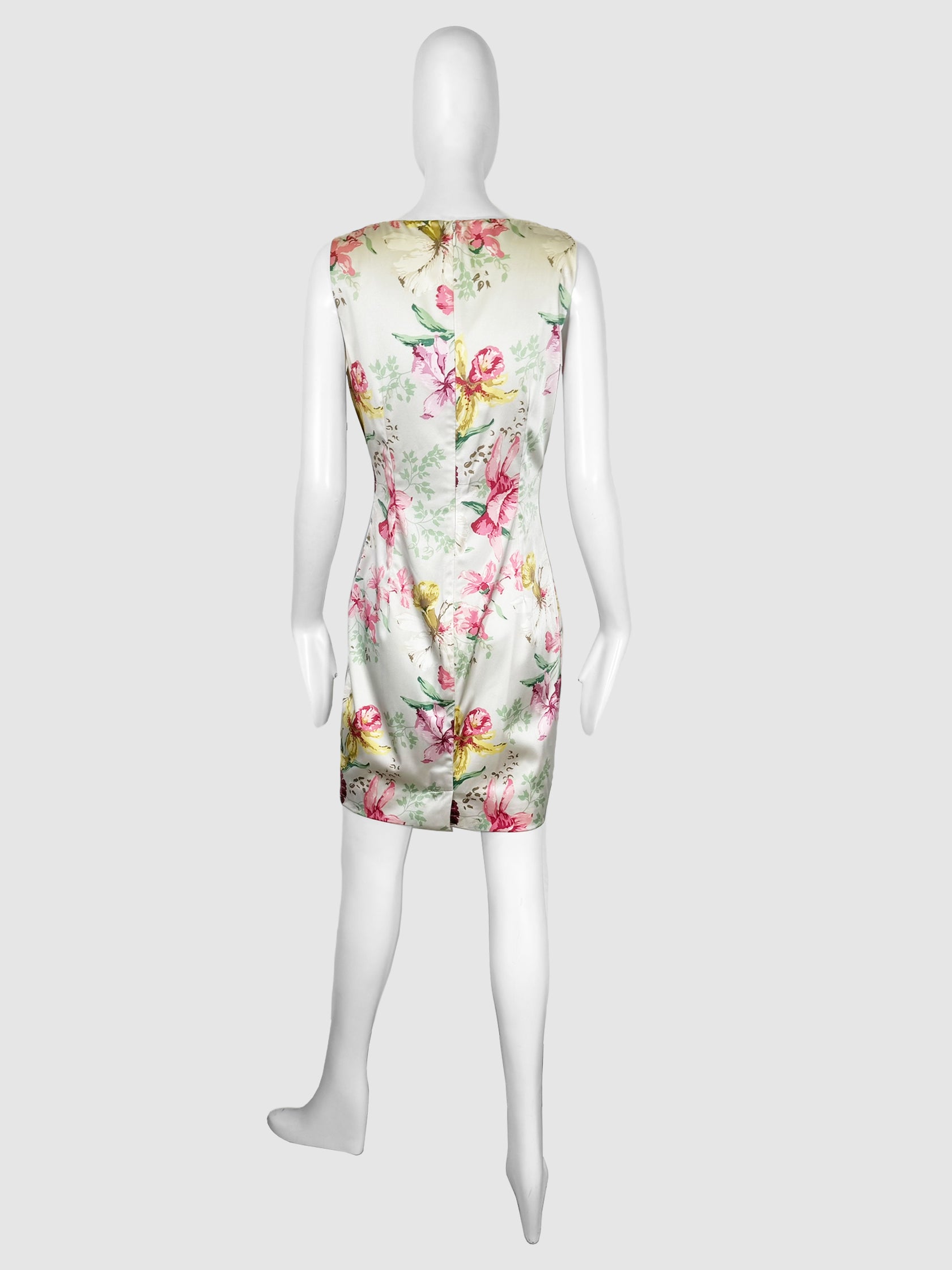 Floral Print Silk Dress - Size 44