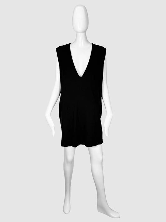 Deep V-Neck Mini Dress - Size 6