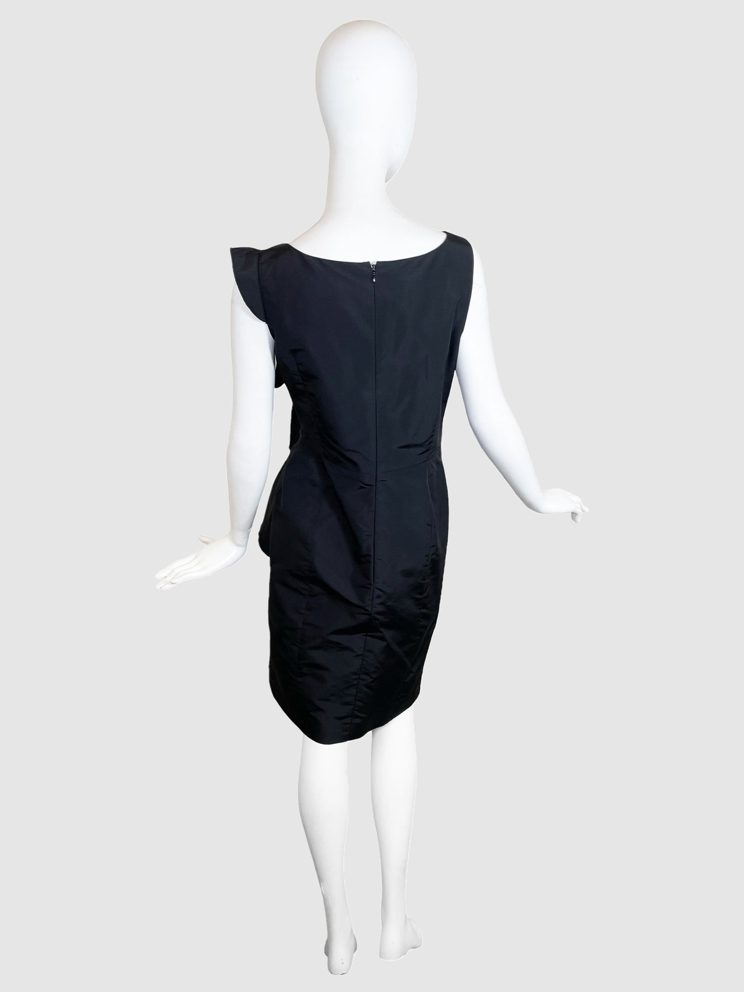 Oscar de la Renta Silk Dress with Ruching - Size 8
