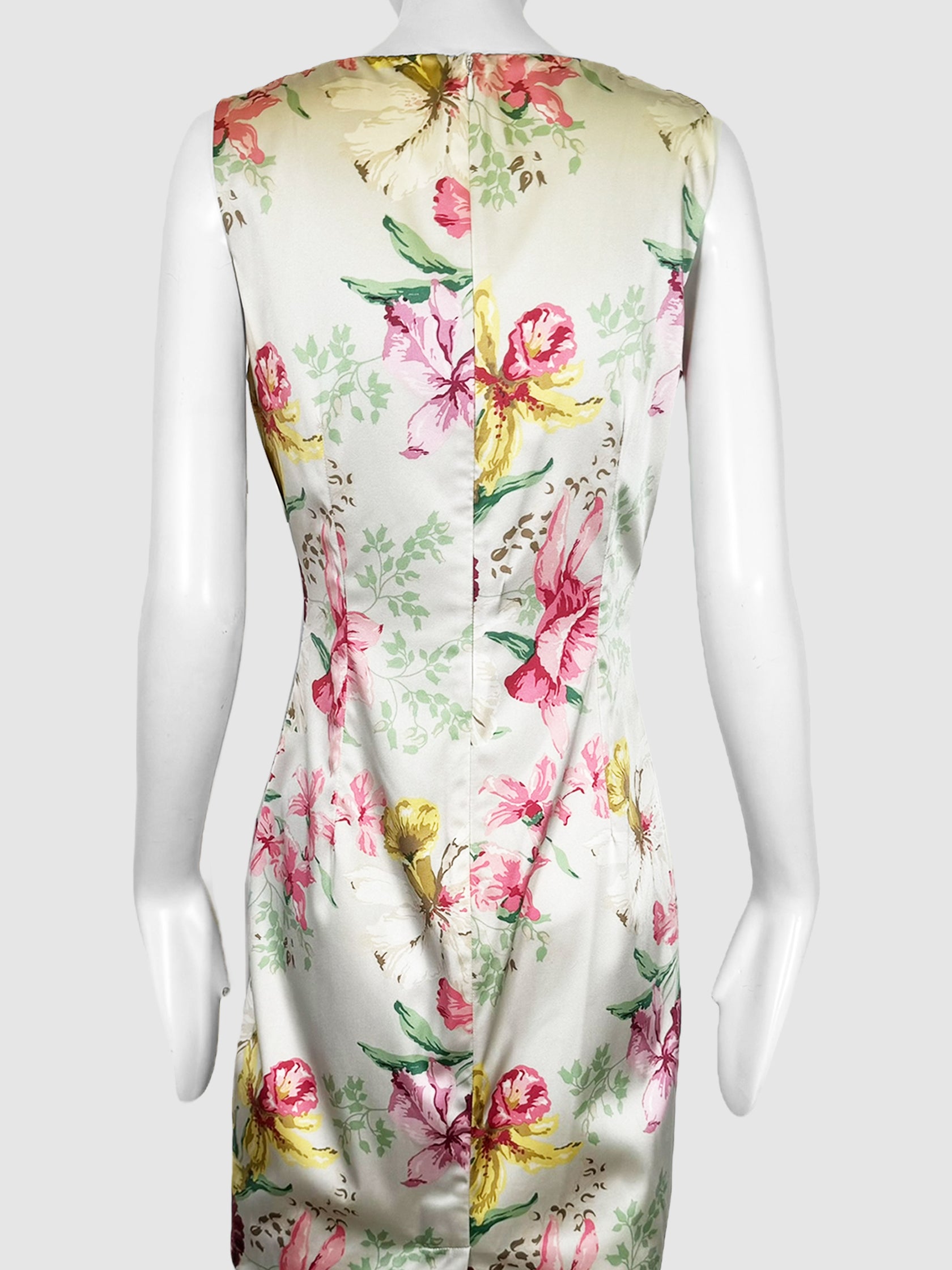 Floral Print Silk Dress - Size 44