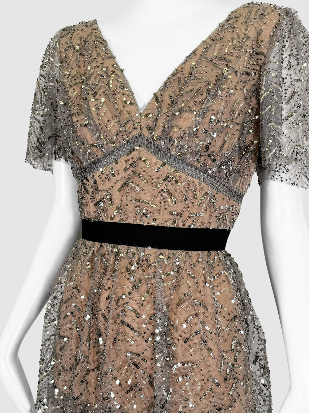 Lace Tiered Midi Dress - Size 6