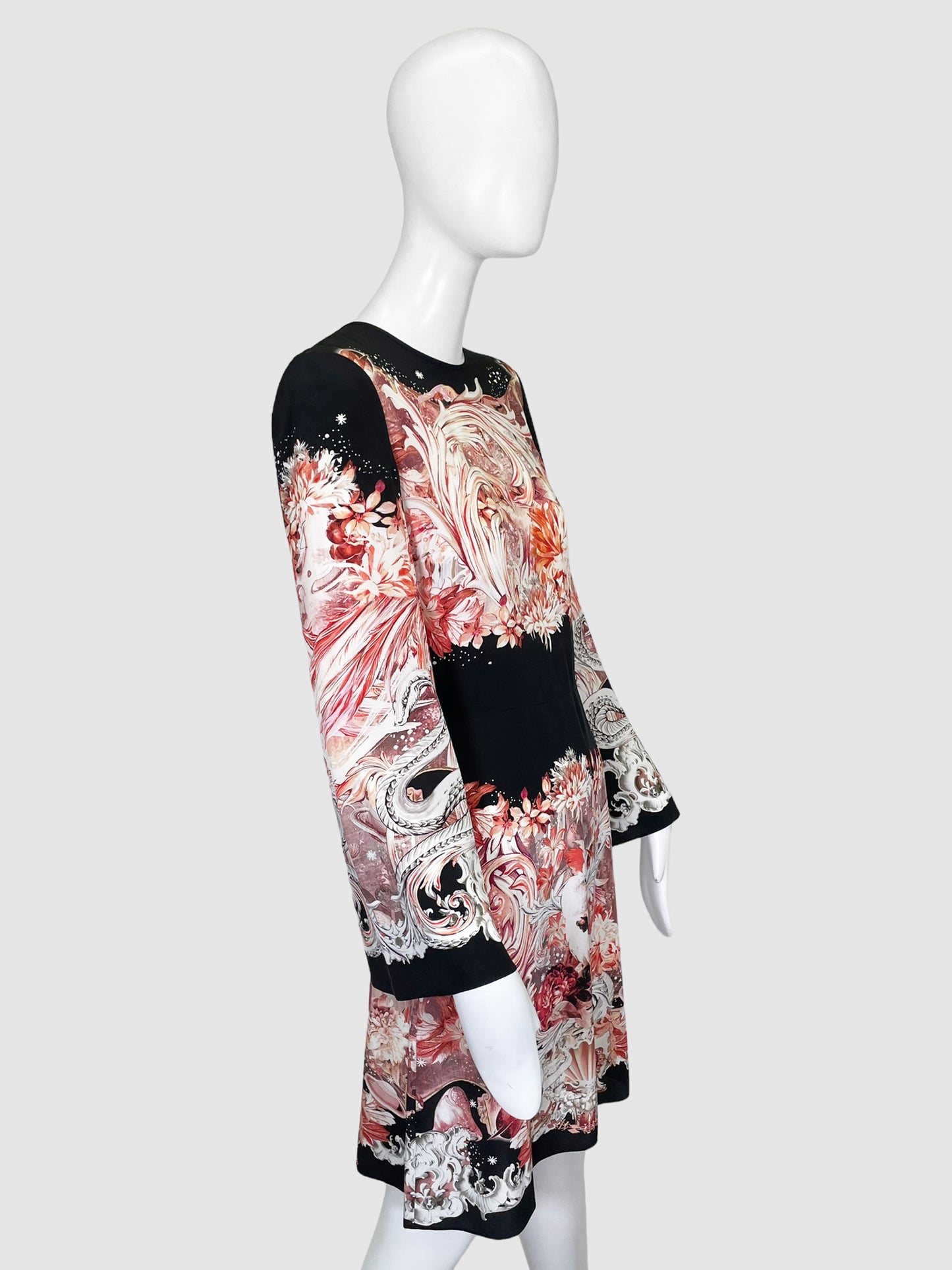 Abstract Print Flowy Dress - Size 38