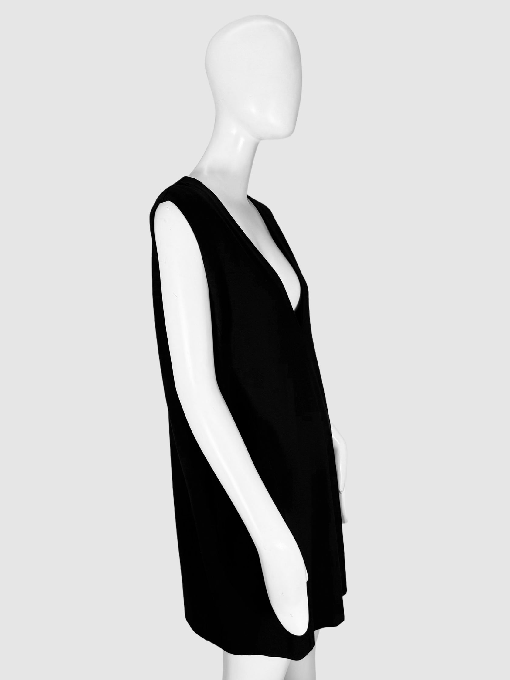 Deep V-Neck Mini Dress - Size 6