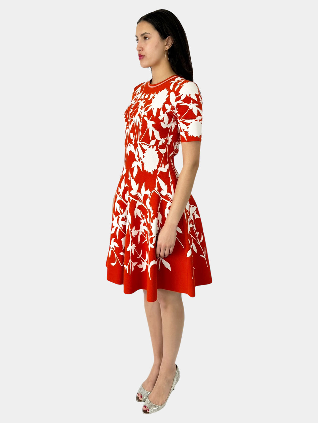 Floral Print Knit Flare Dress