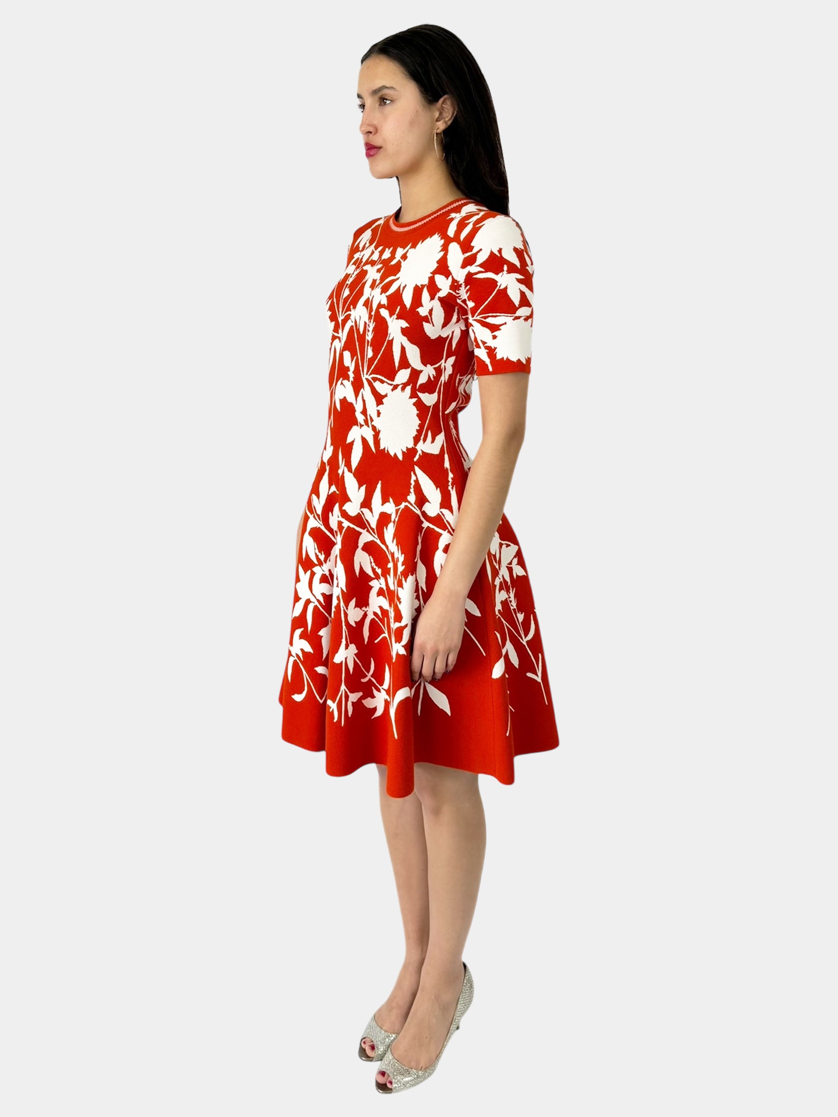 Floral Print Knit Flare Dress