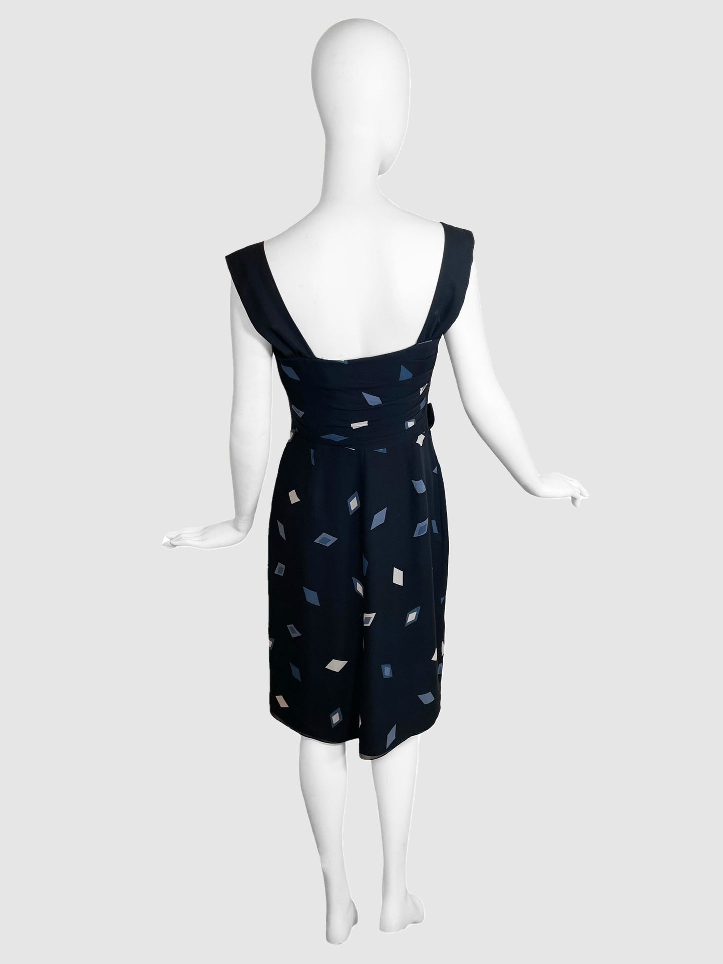 Patterned Dress with Rosettes - Size 8