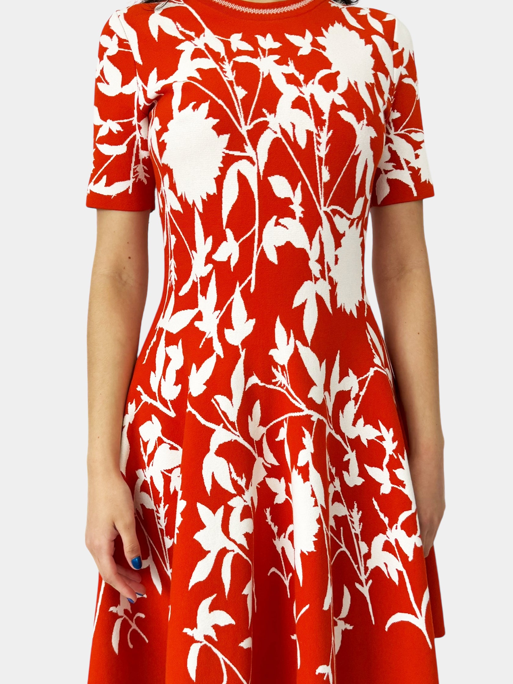 Floral Print Knit Flare Dress