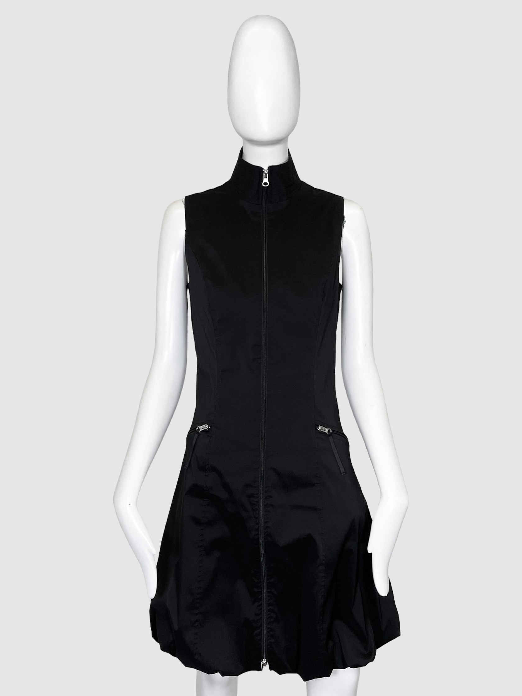 Sleeveless Zip-Up Mini Dress - Size 4