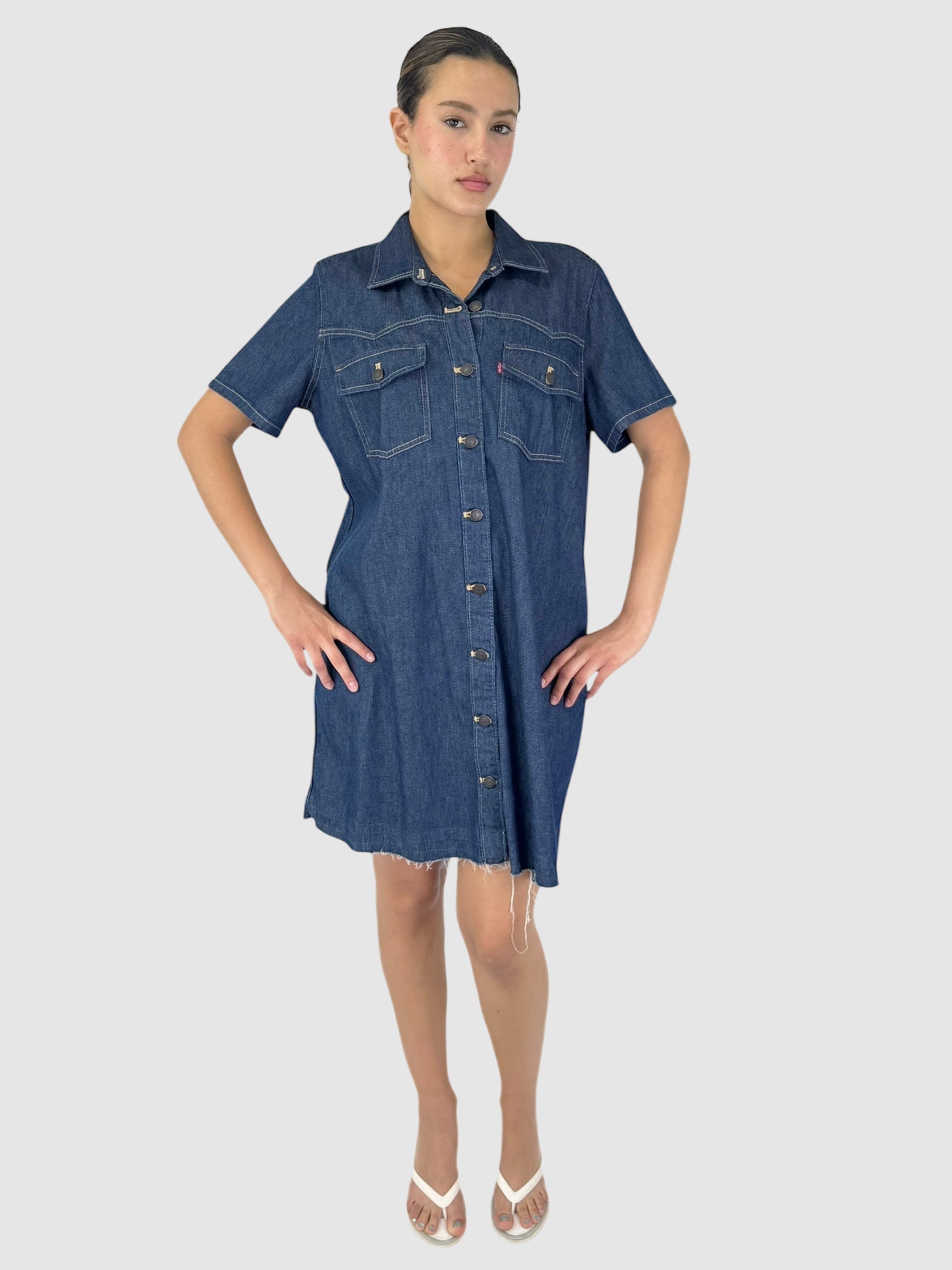 Denim Button-Up Dress