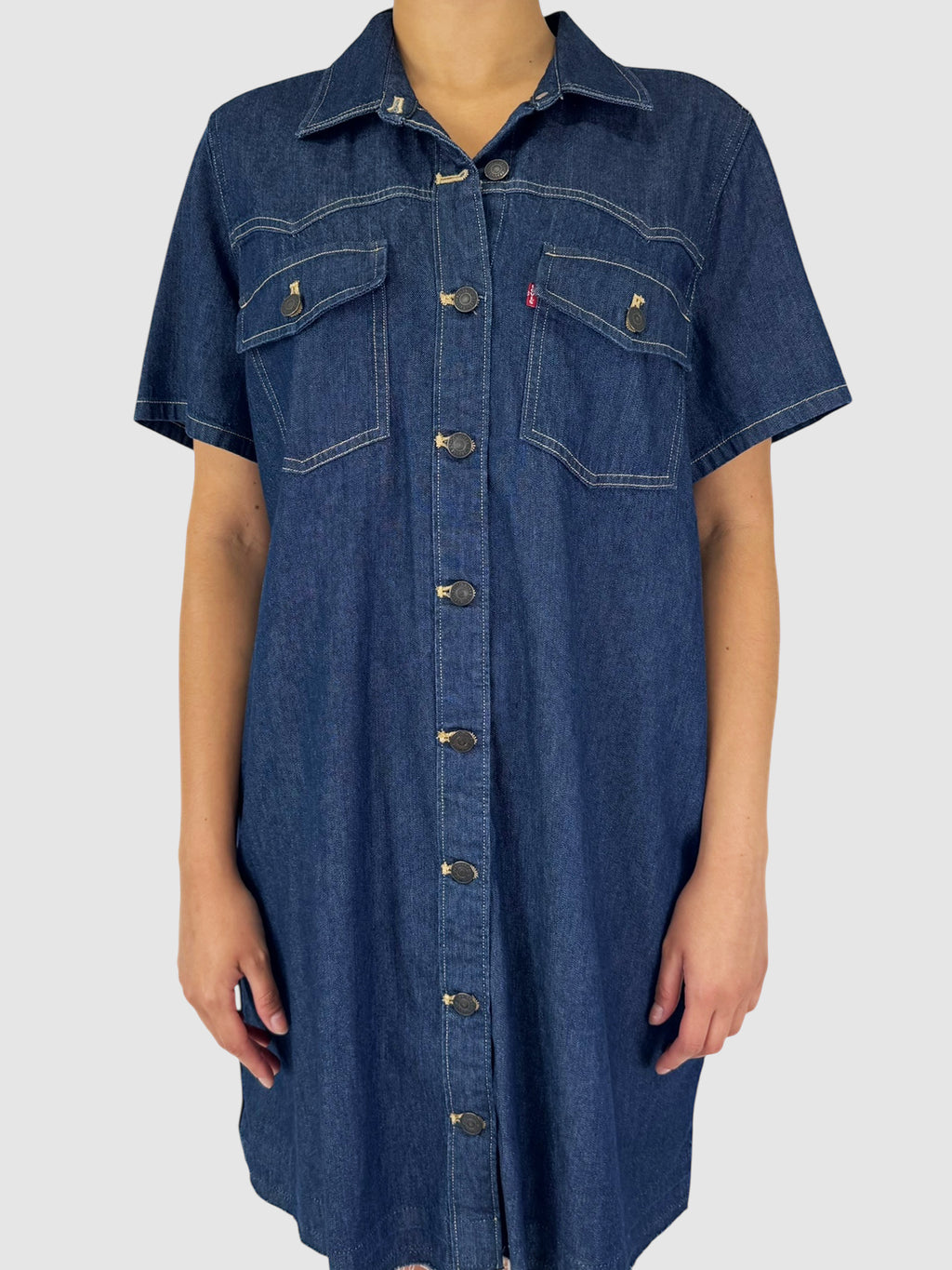 Denim Button-Up Dress