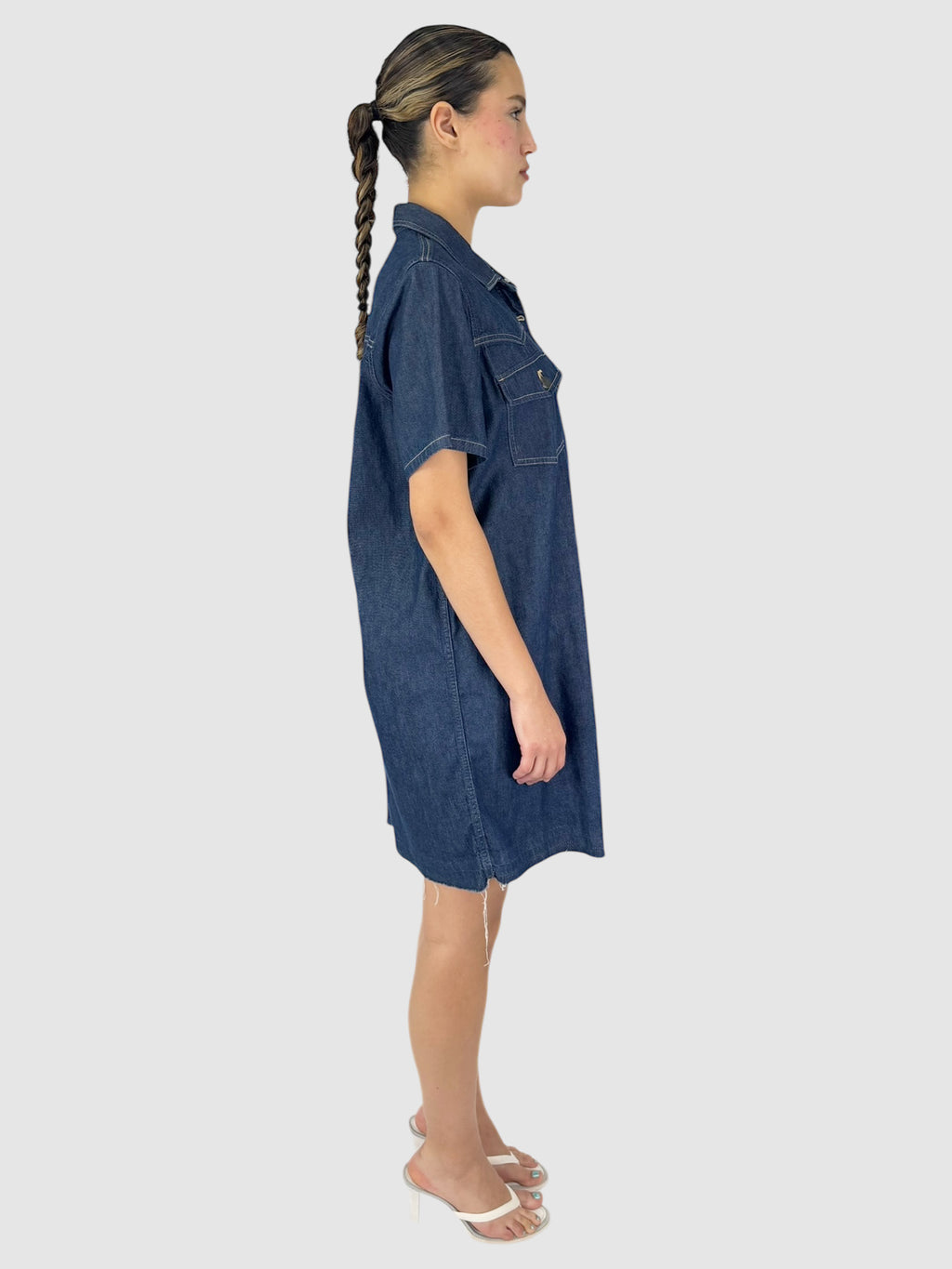 Denim Button-Up Dress