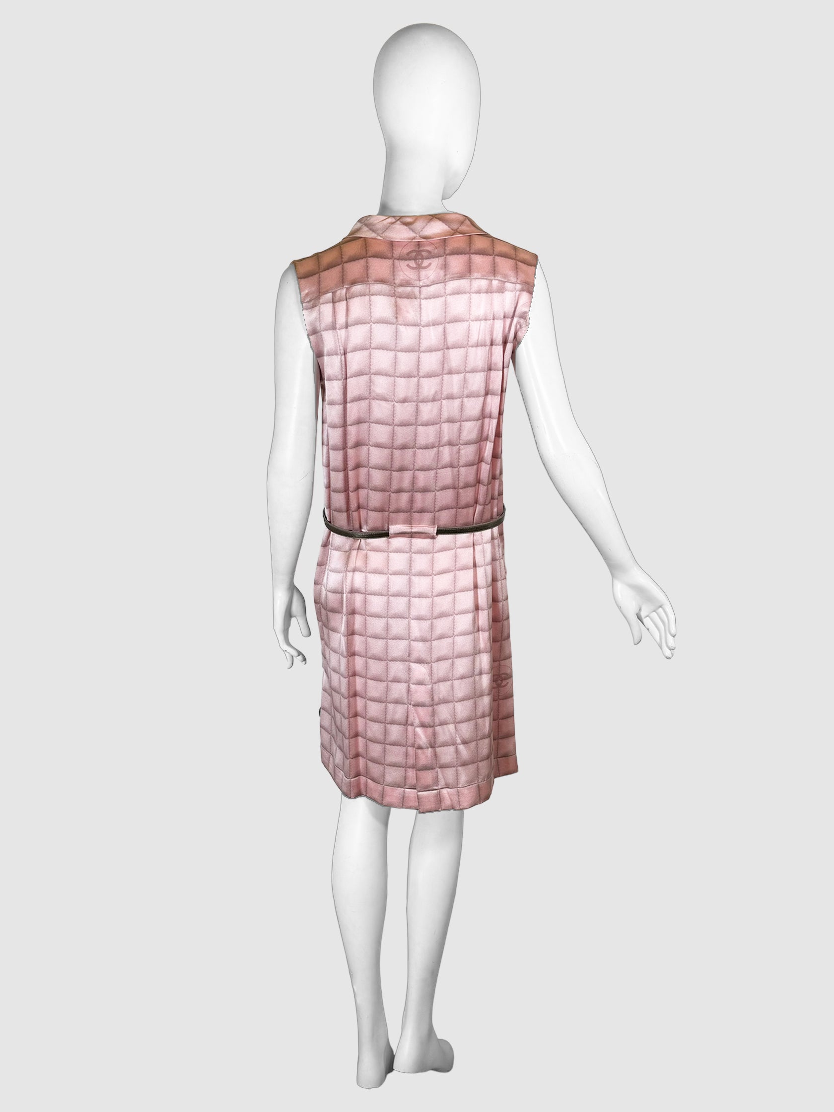 Plaid Silk Dress - Size 40