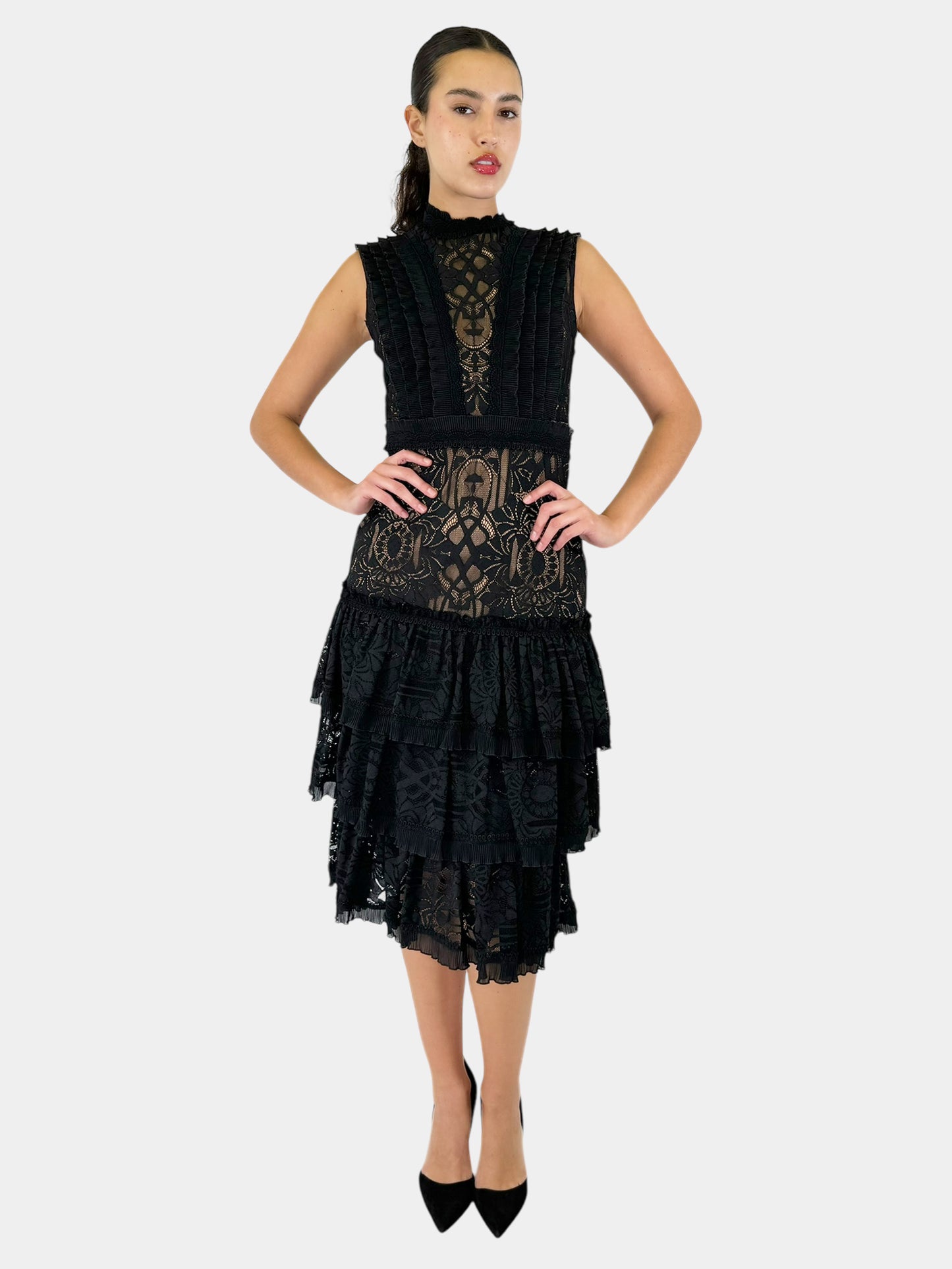 Lace Tiered Dress - Size 6