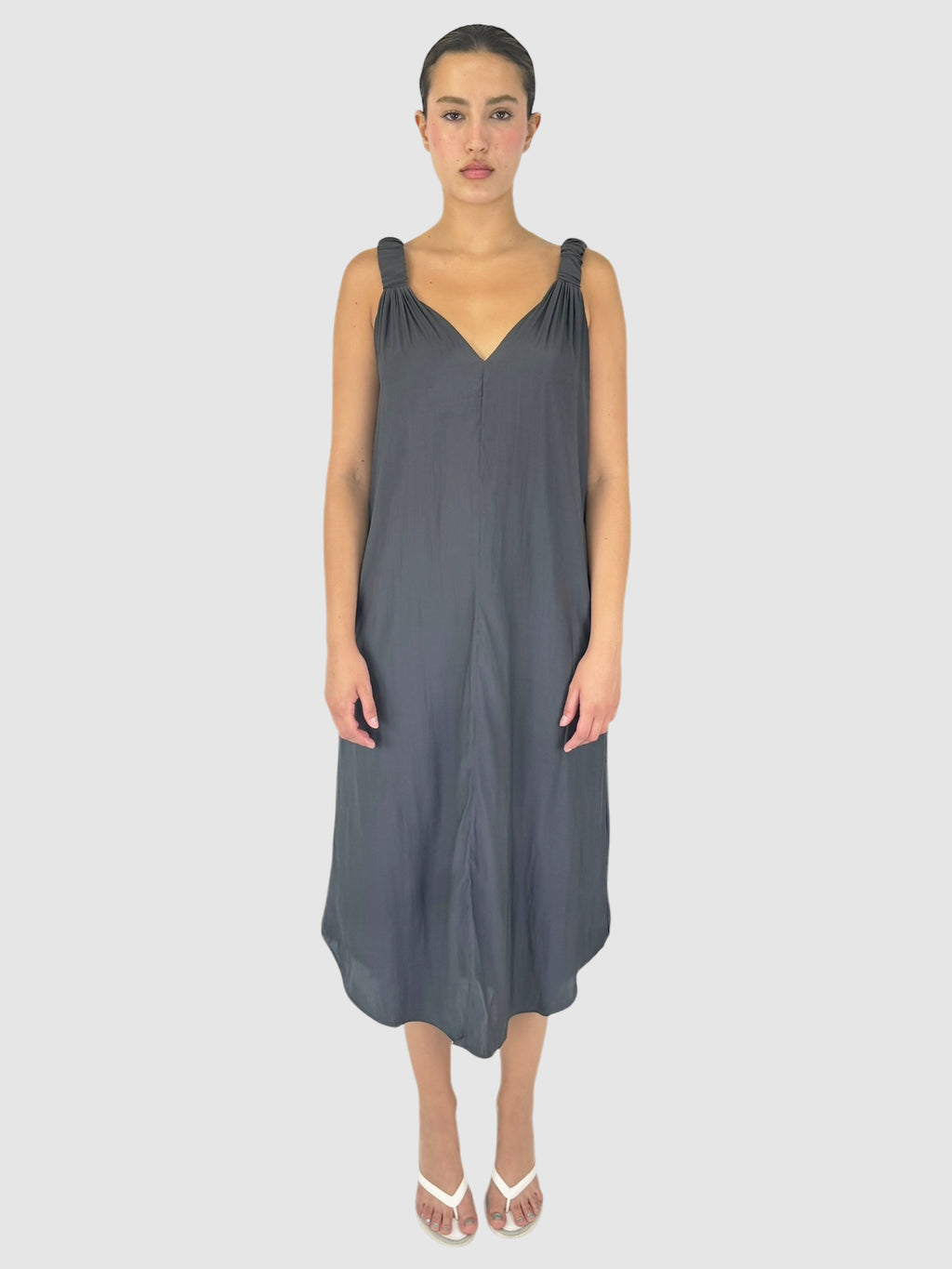 V-Neck Midi Dress