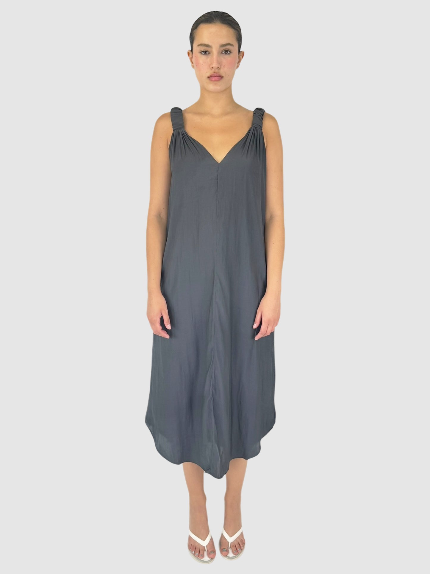 V-Neck Midi Dress