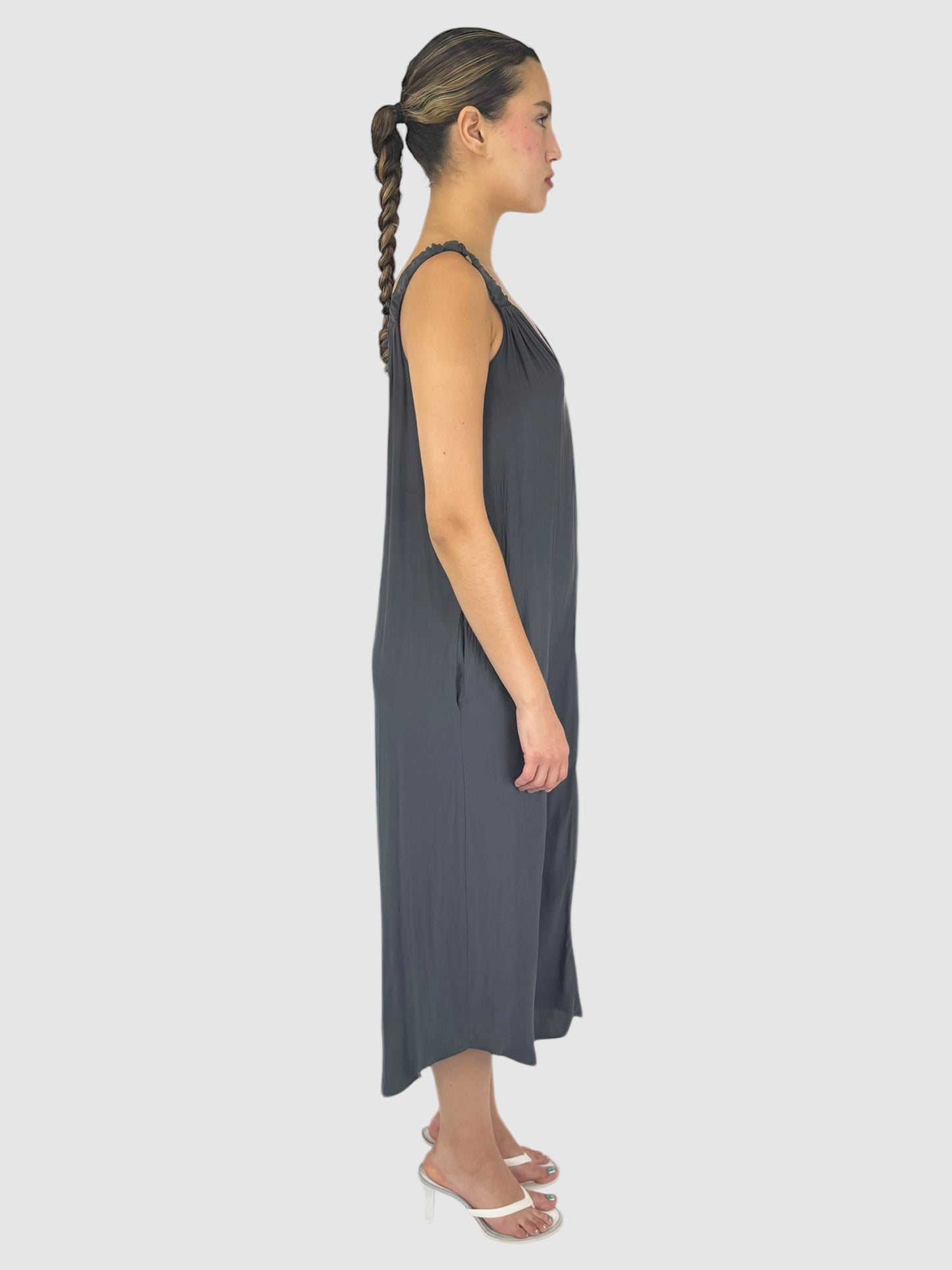V-Neck Midi Dress