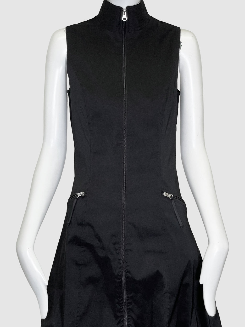 Sleeveless Zip-Up Mini Dress - Size 4