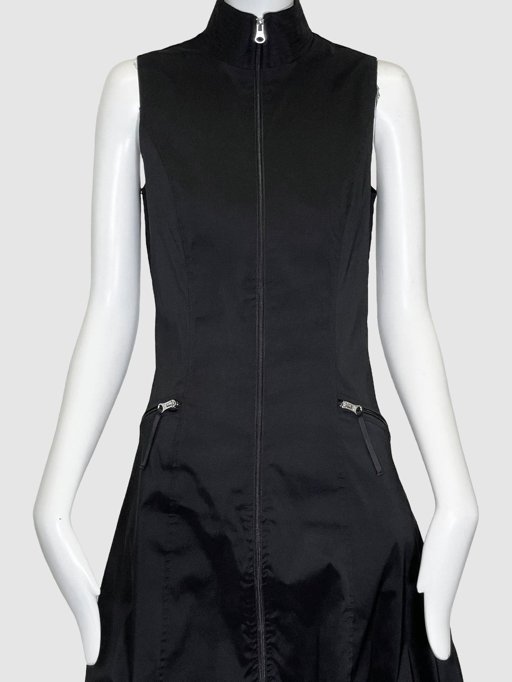 Sleeveless Zip-Up Mini Dress - Size 4