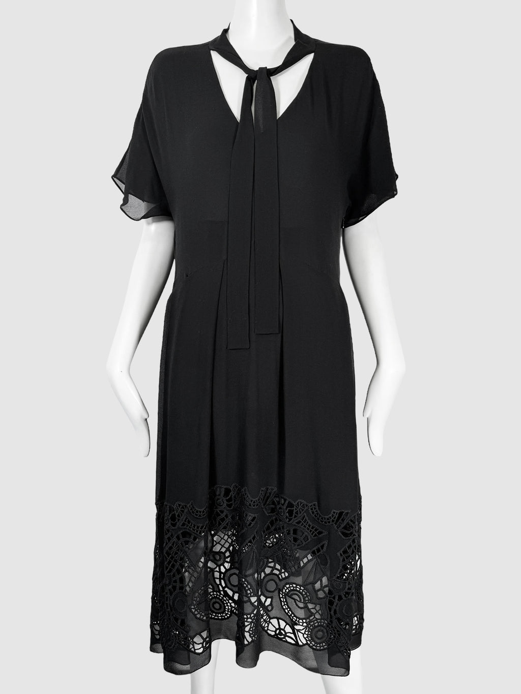 Lace Trim Midi Dress - Size 44