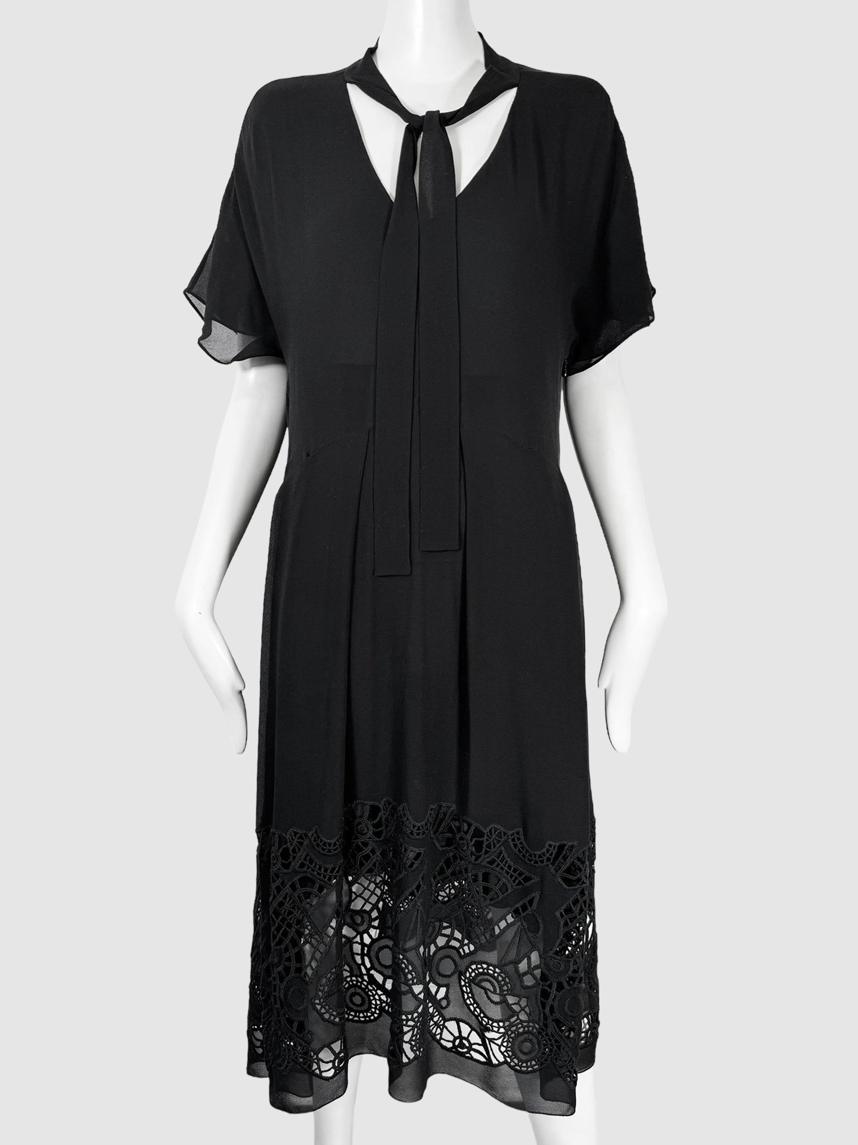 Lace Trim Midi Dress - Size 44