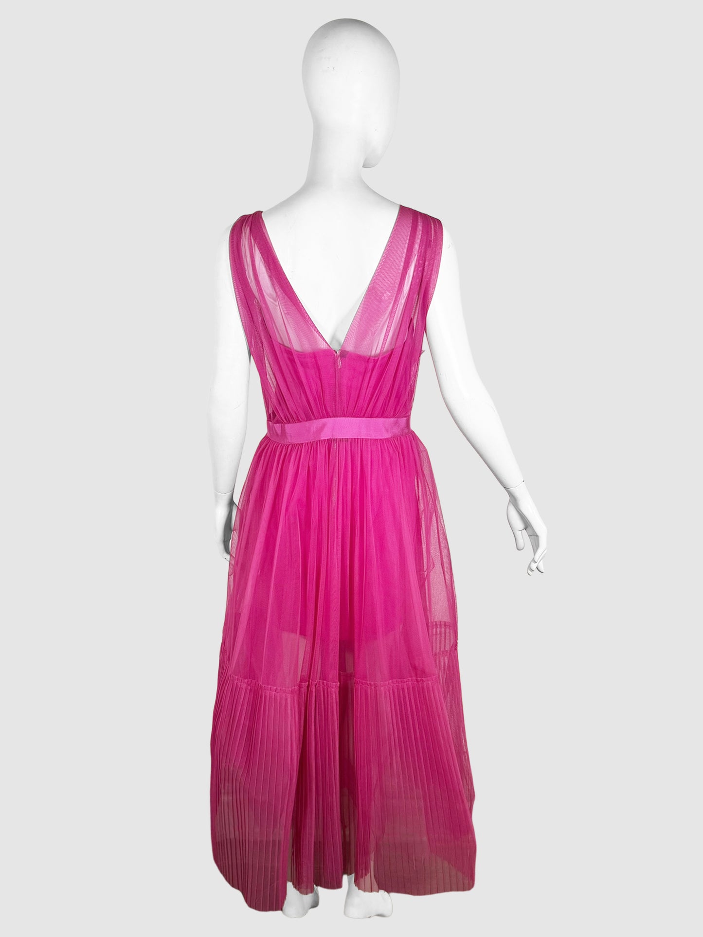 Tulle V-Neck Maxi Dress - Size 46