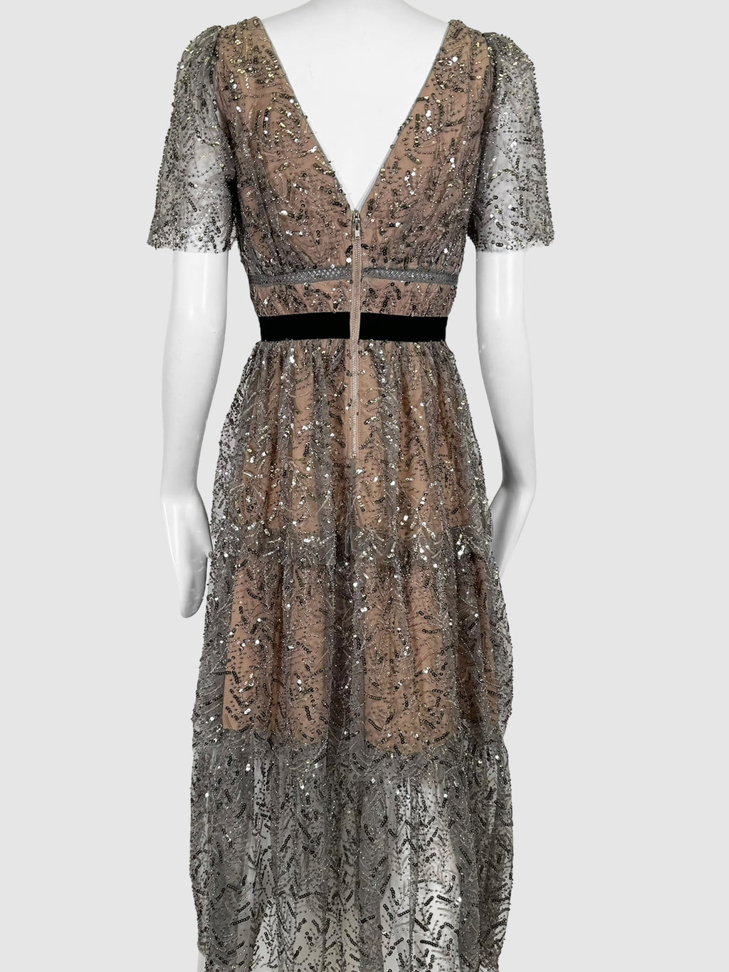 Lace Tiered Midi Dress - Size 6