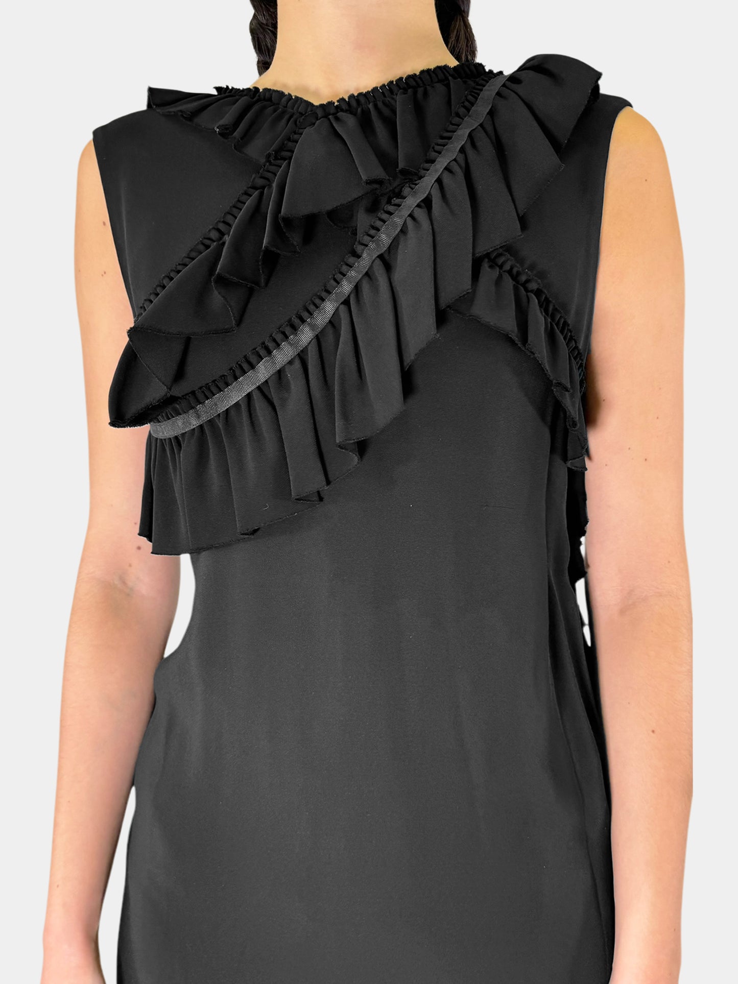 Ruffle Low Back Midi Dress - Size 6