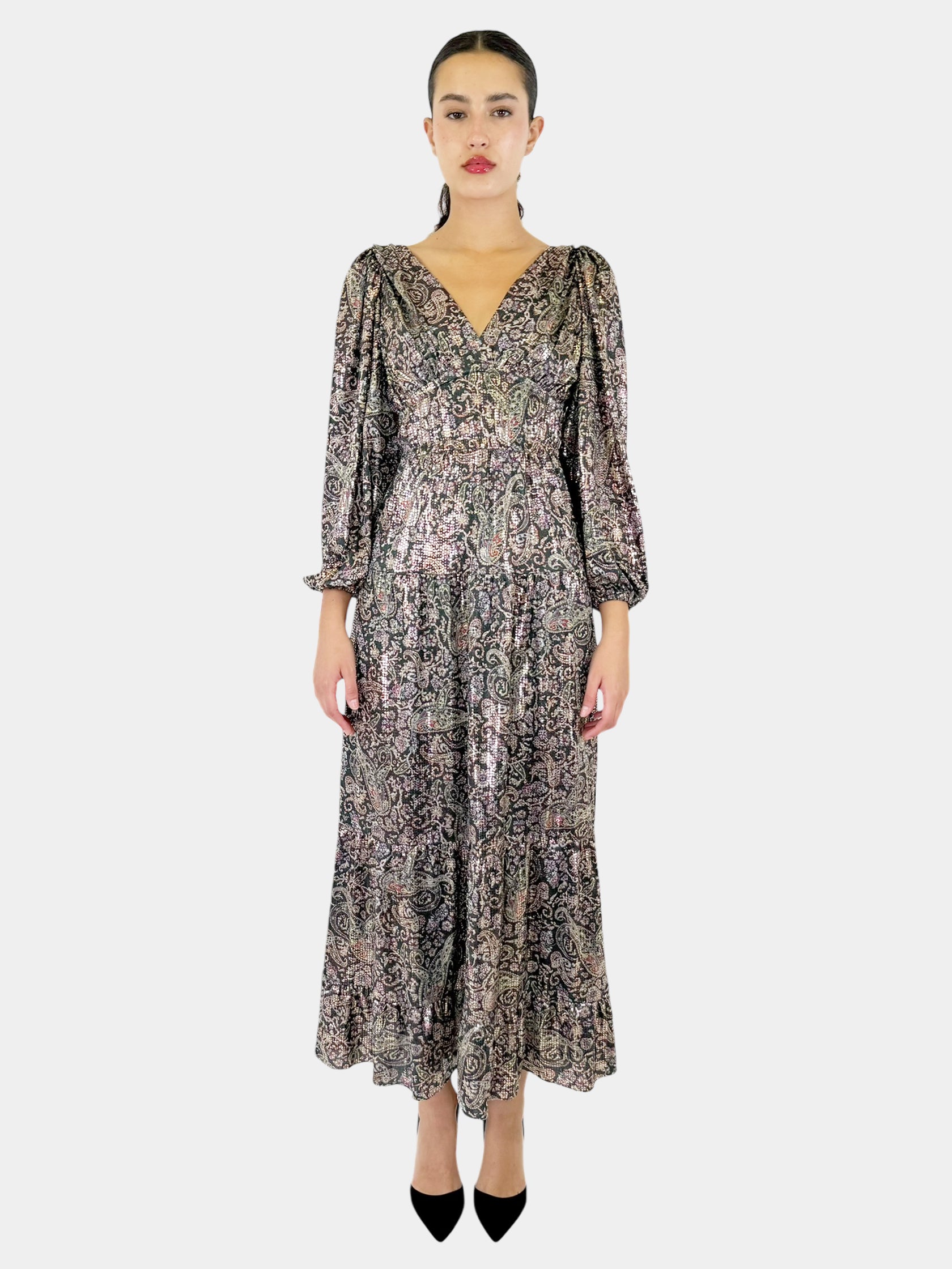 Glady Paisley Print Maxi Dress