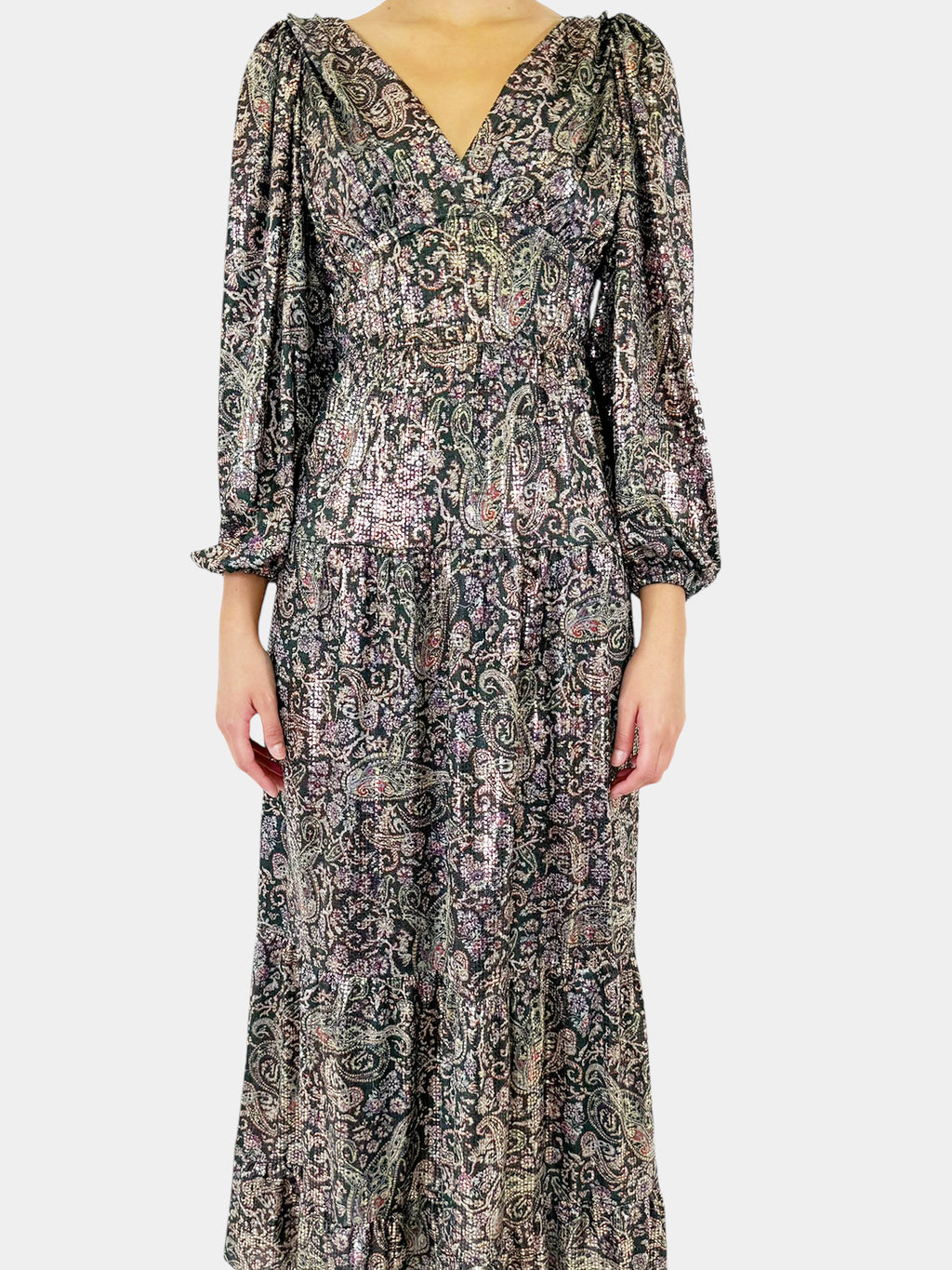 Glady Paisley Print Maxi Dress