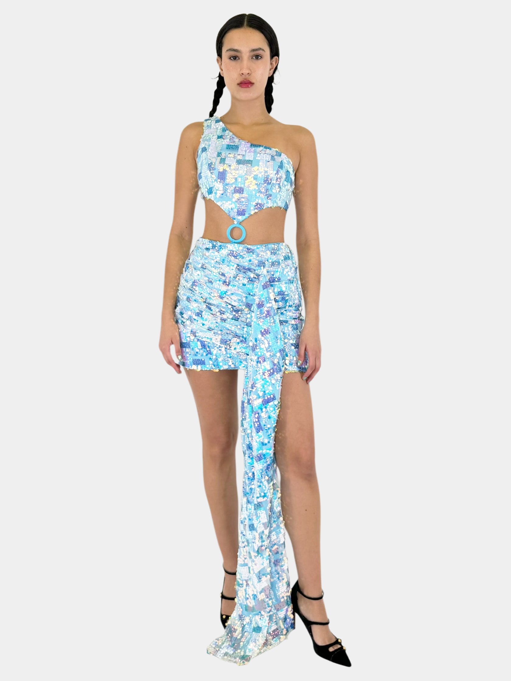 Sequin Cutout Mini Dress