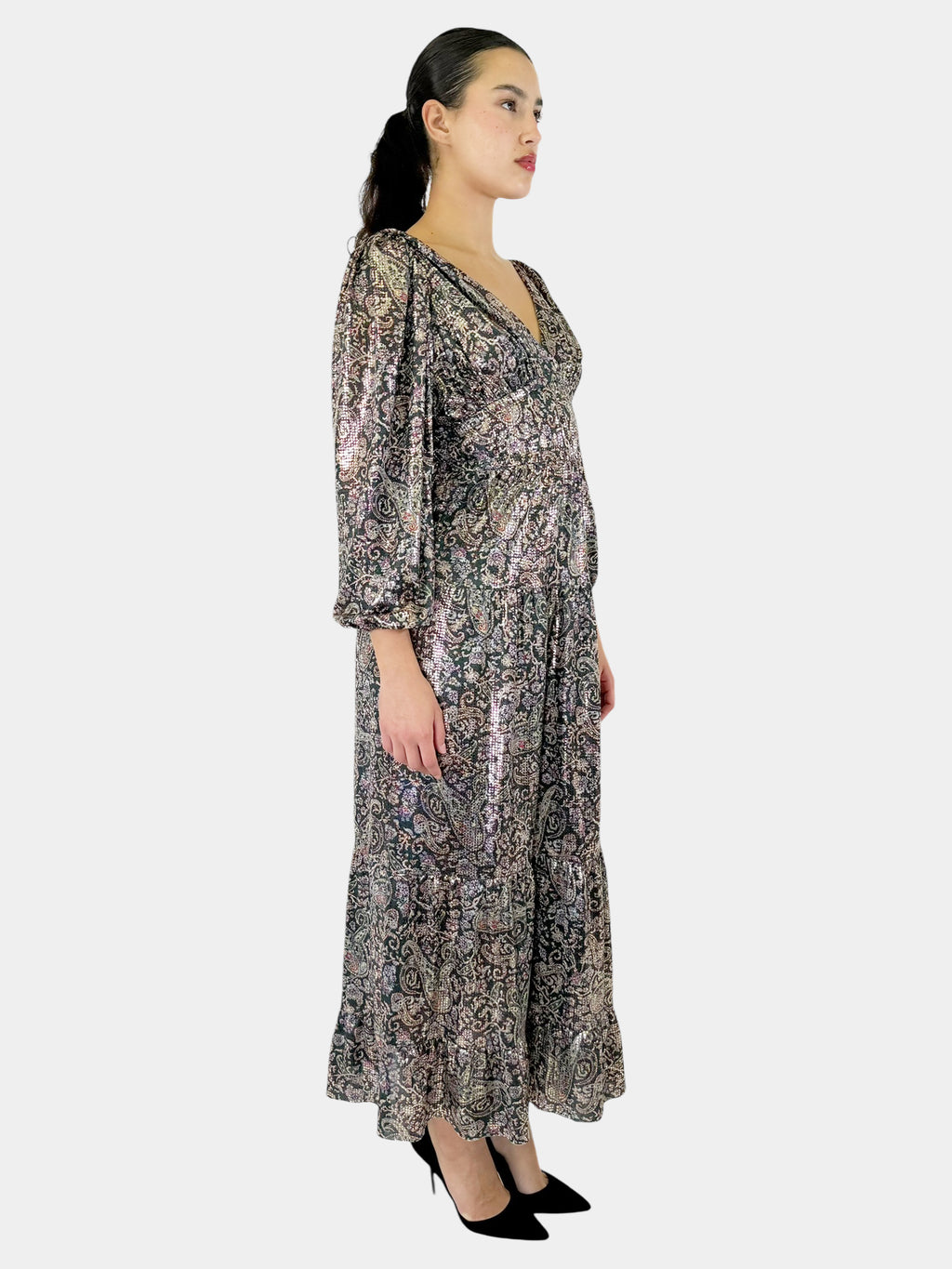 Glady Paisley Print Maxi Dress