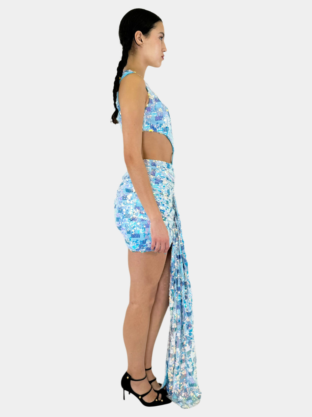 Sequin Cutout Mini Dress