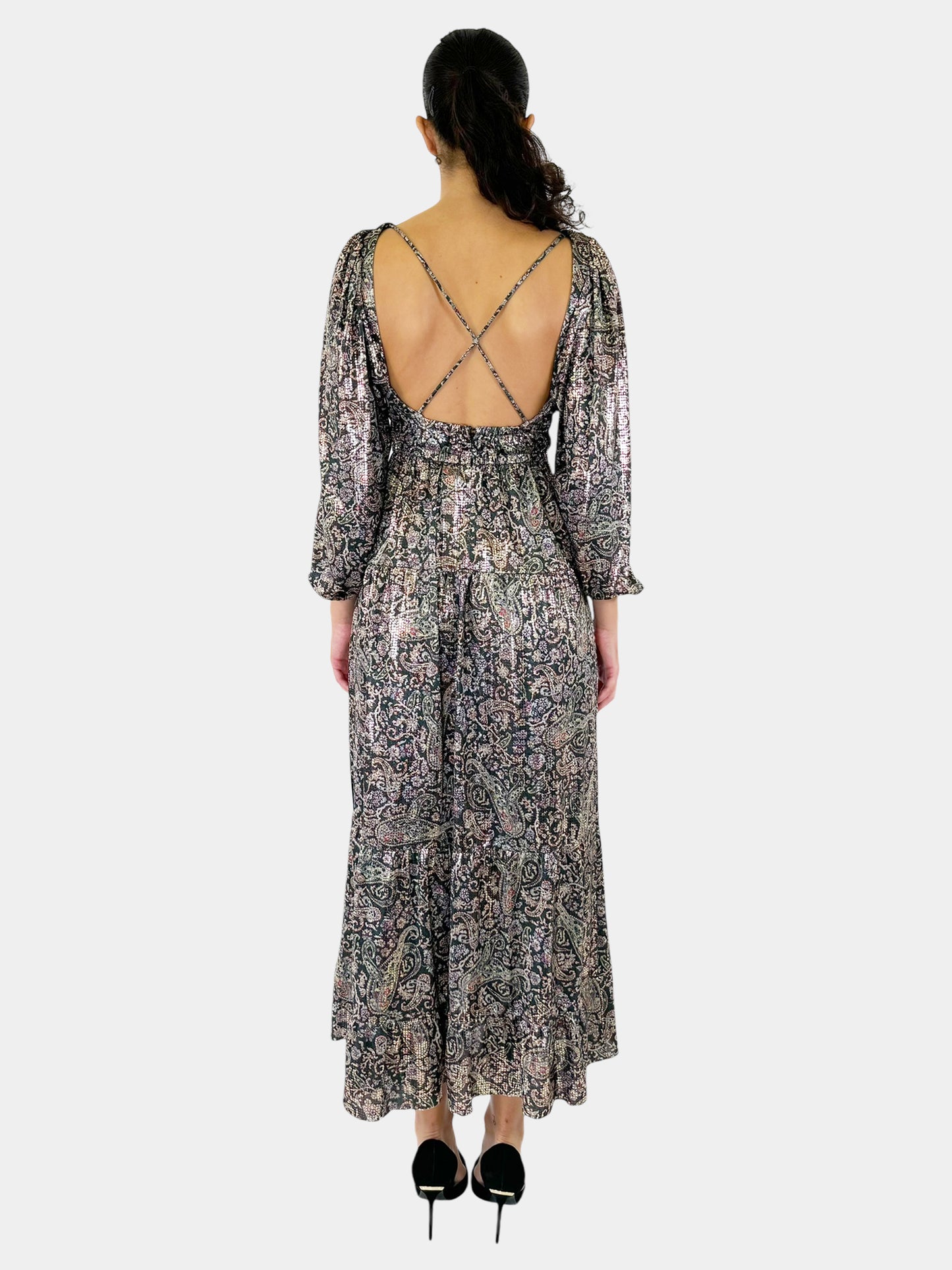 Glady Paisley Print Maxi Dress - Size XS