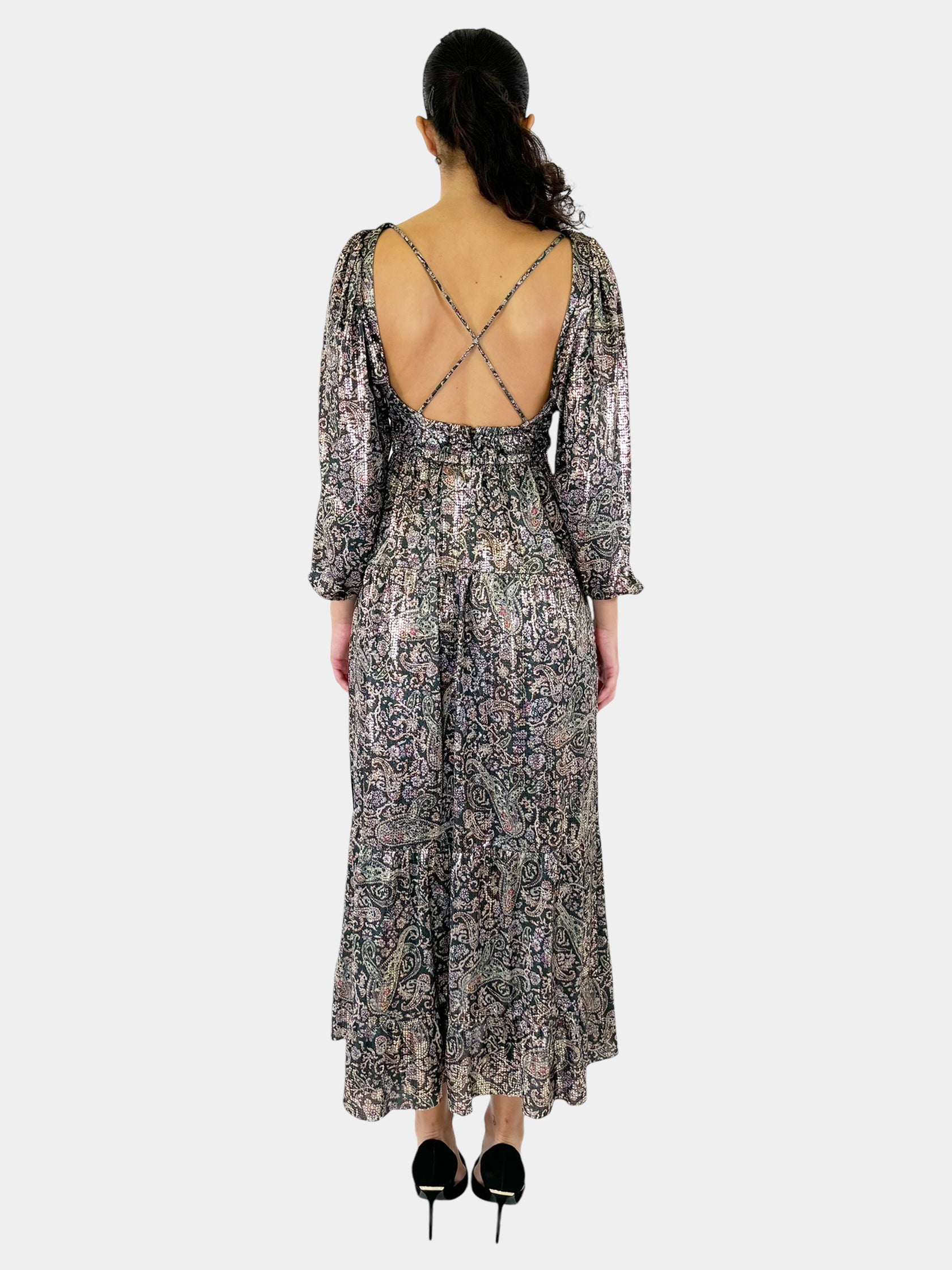 Glady Paisley Print Maxi Dress