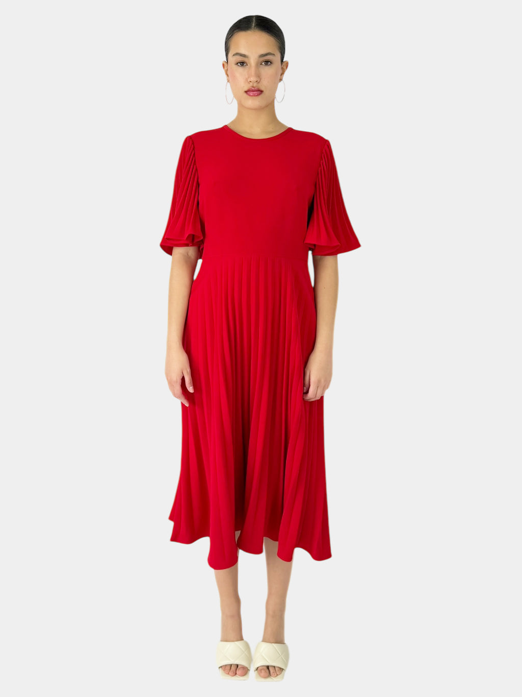 Pleated Midi Dress