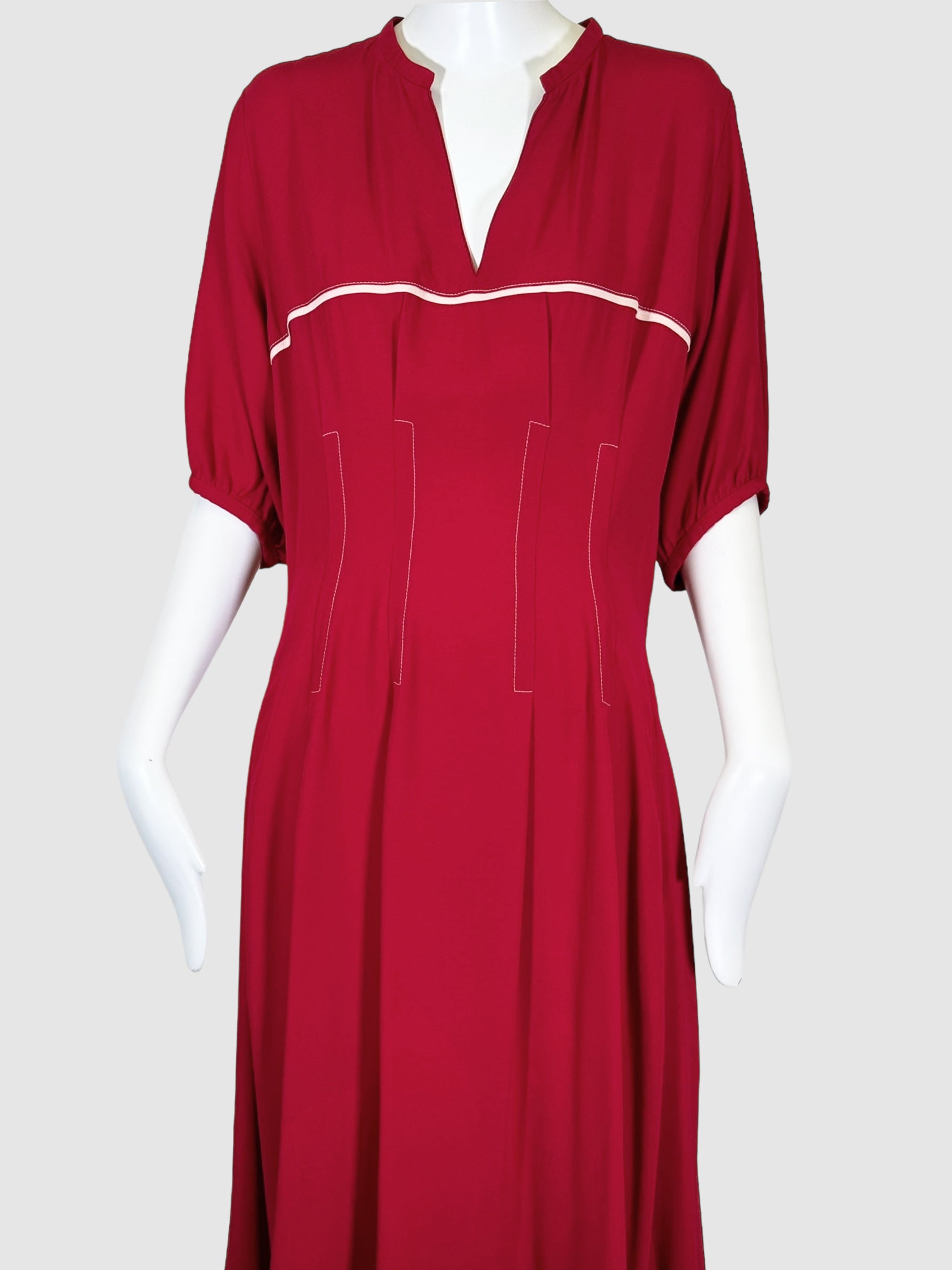 Marni V-Neck Pleated Midi Dress - Size 46