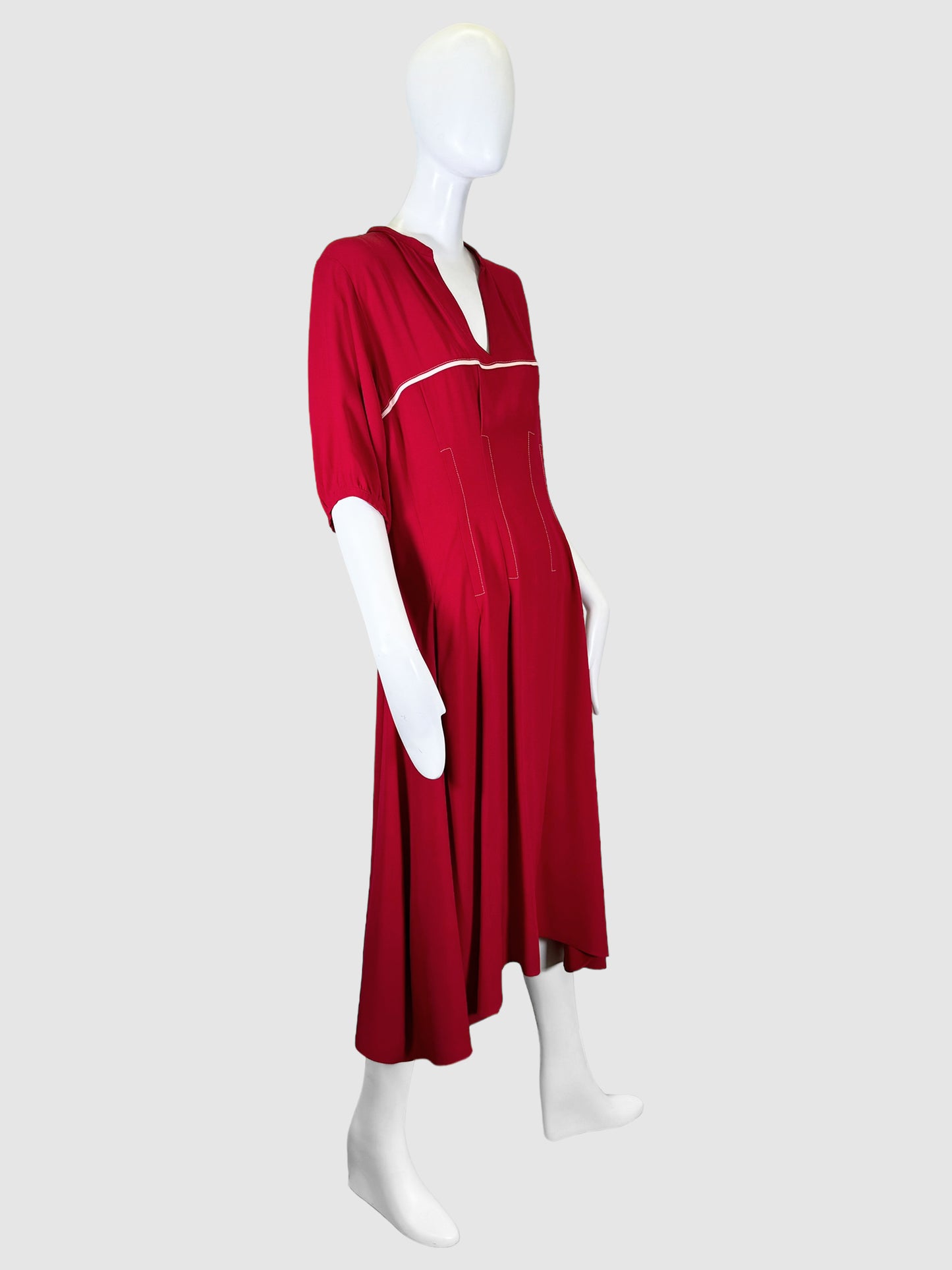 Marni V-Neck Pleated Midi Dress - Size 46
