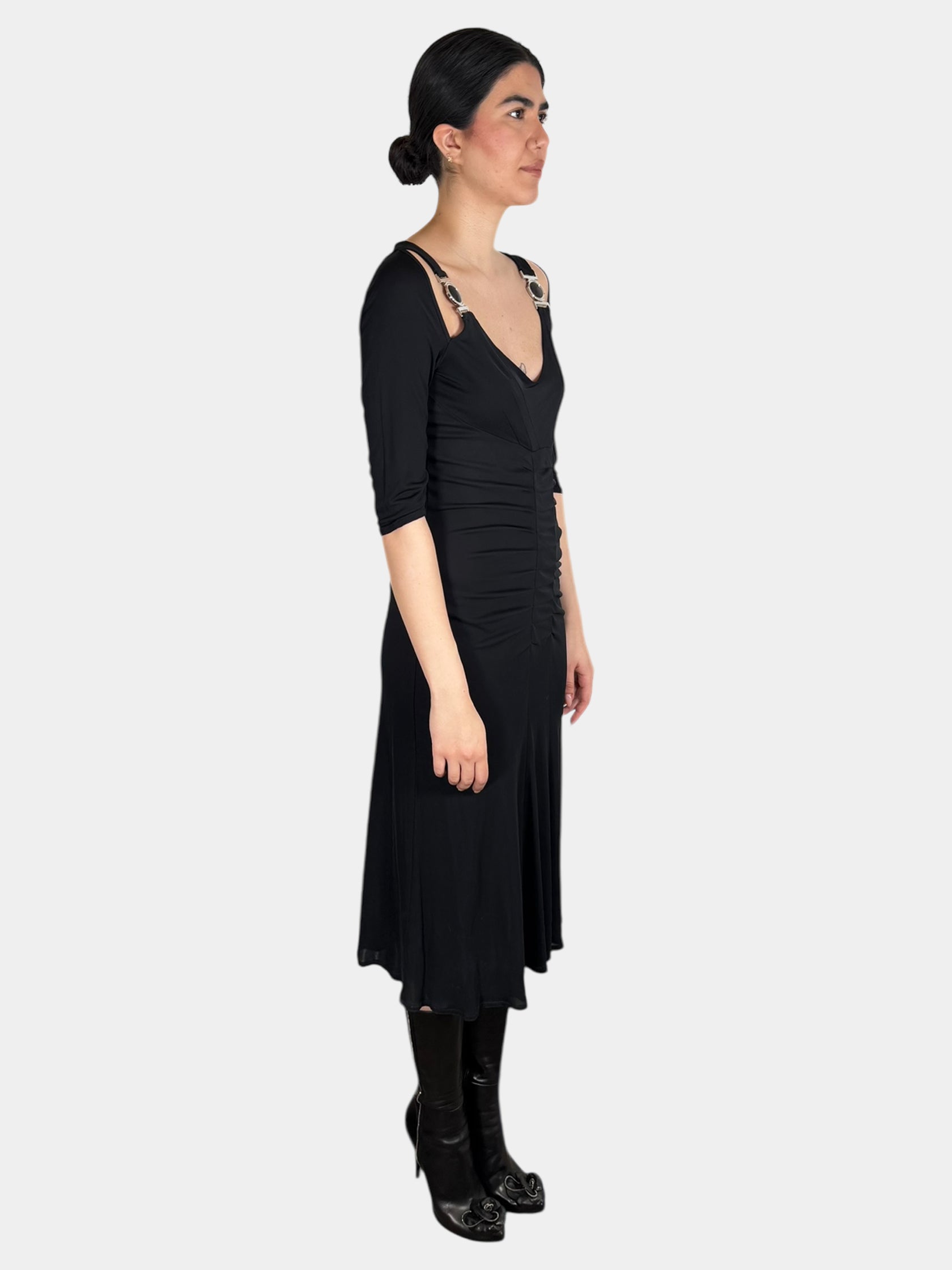 Medusa Sheer Ruched Midi Dress