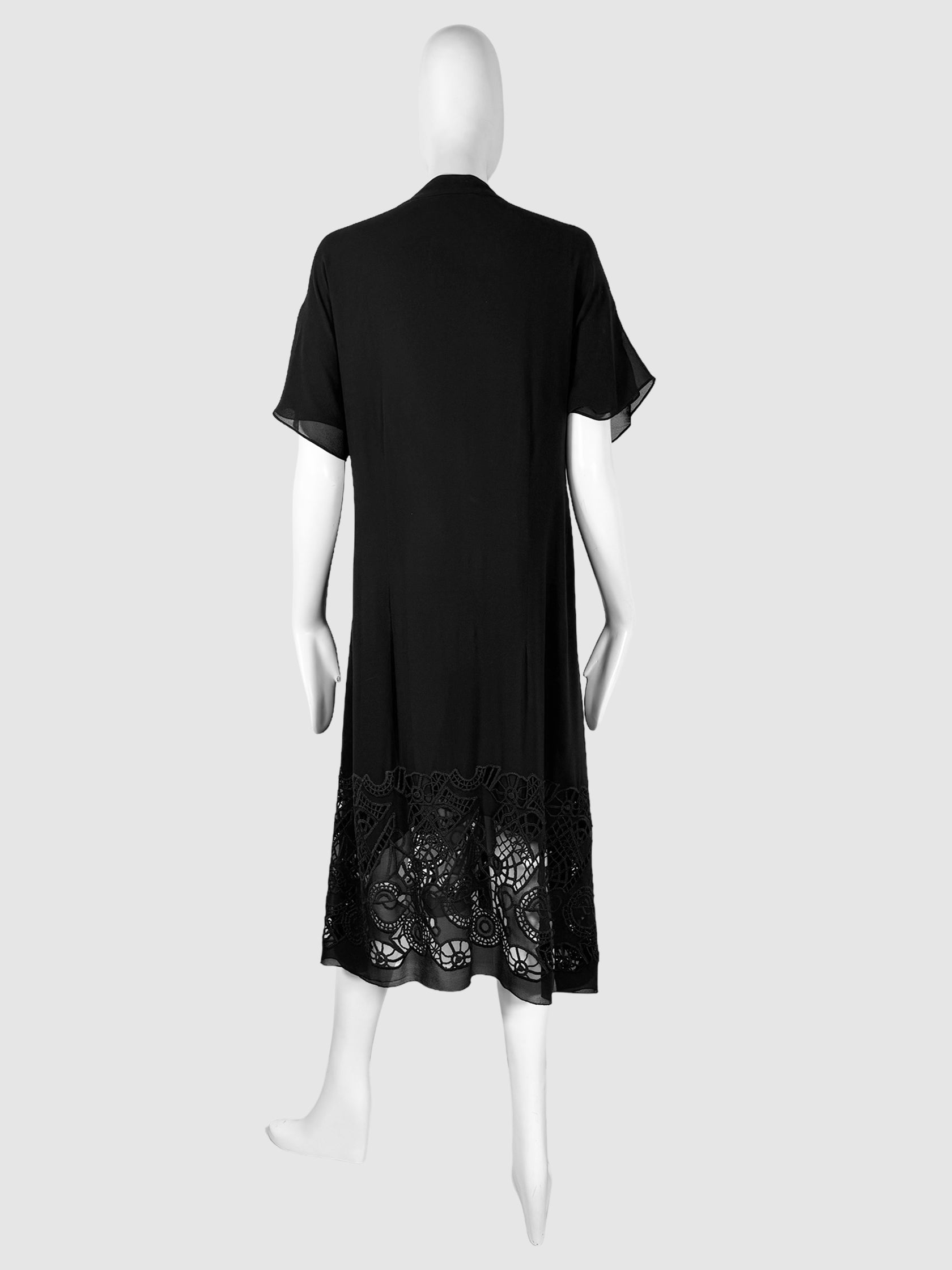 Lace Trim Midi Dress - Size 44
