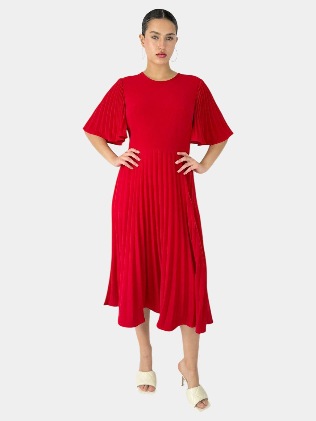 Pleated Midi Dress