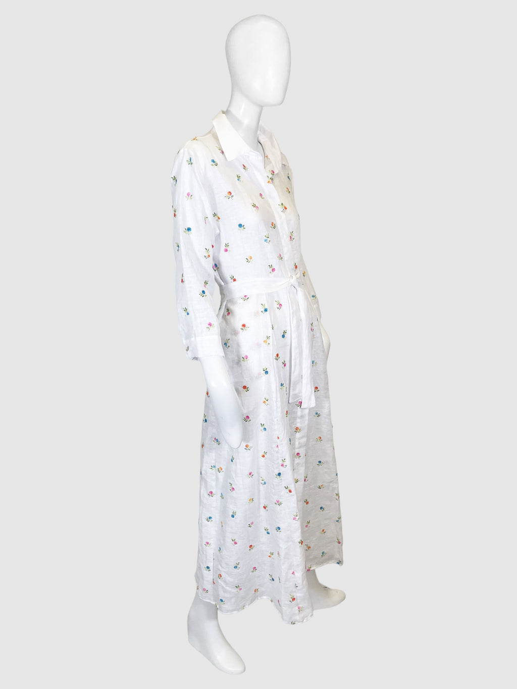Delfina Linen Floral Print Maxi Dress - Size XL