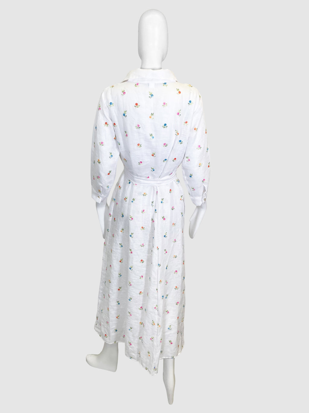 Delfina Linen Floral Print Maxi Dress - Size XL