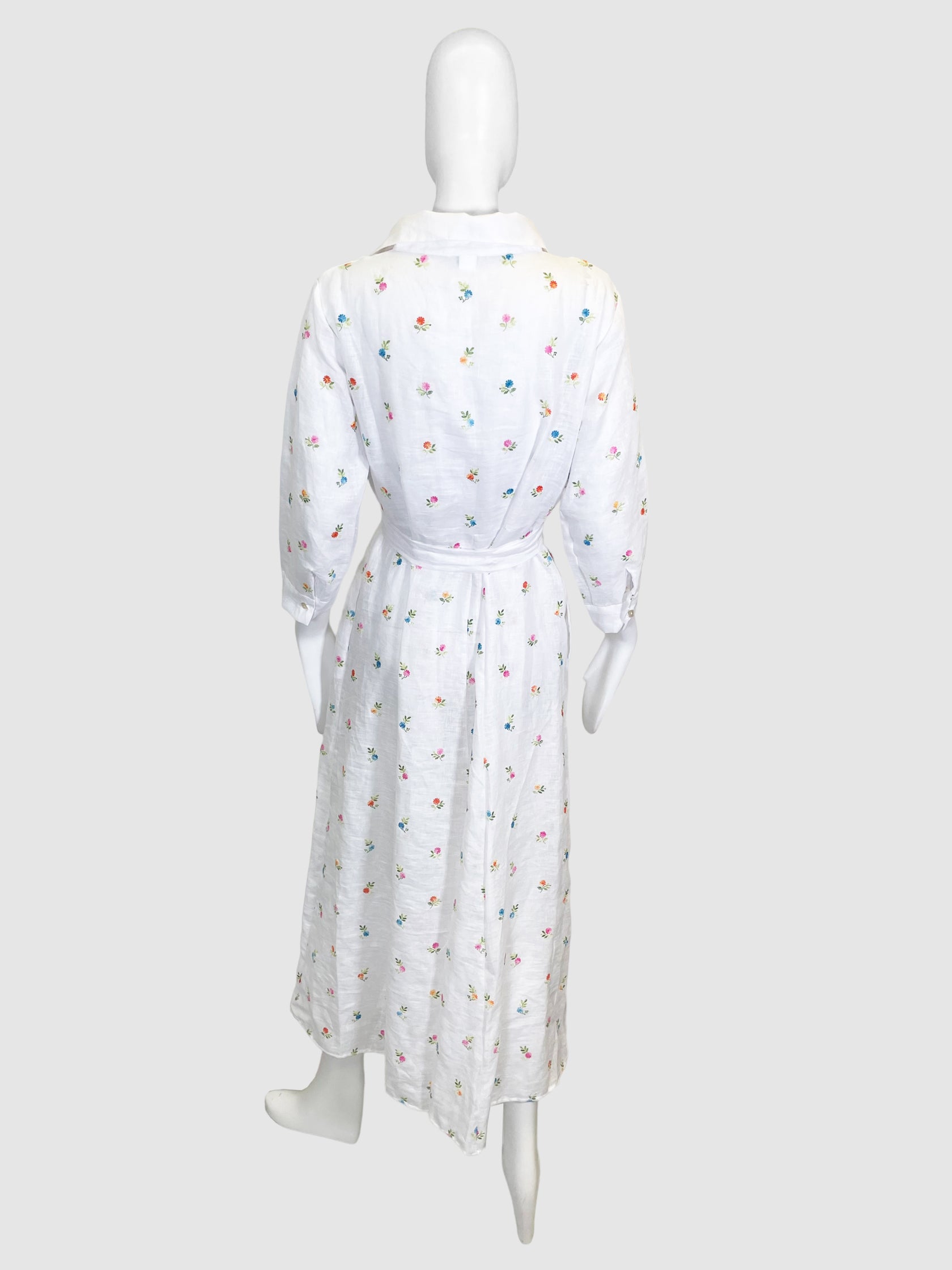 Delfina Linen Floral Print Maxi Dress - Size XL