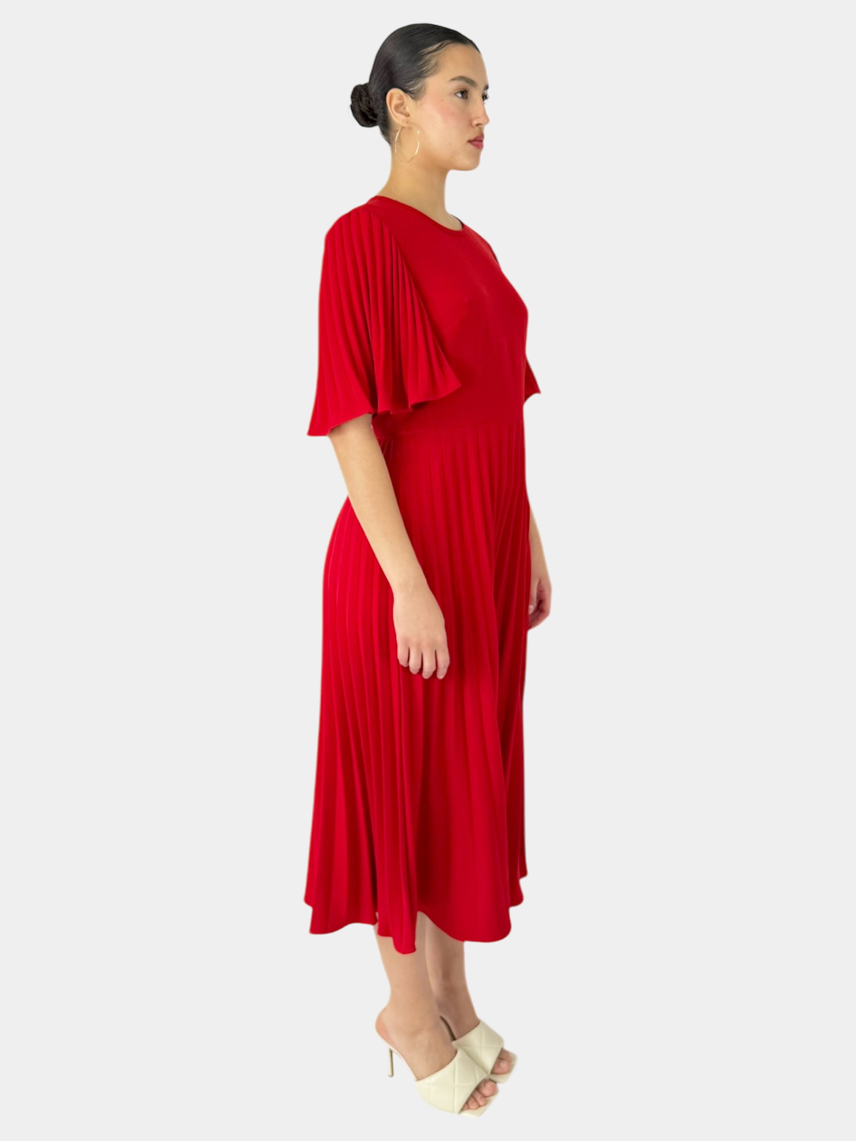 Pleated Midi Dress